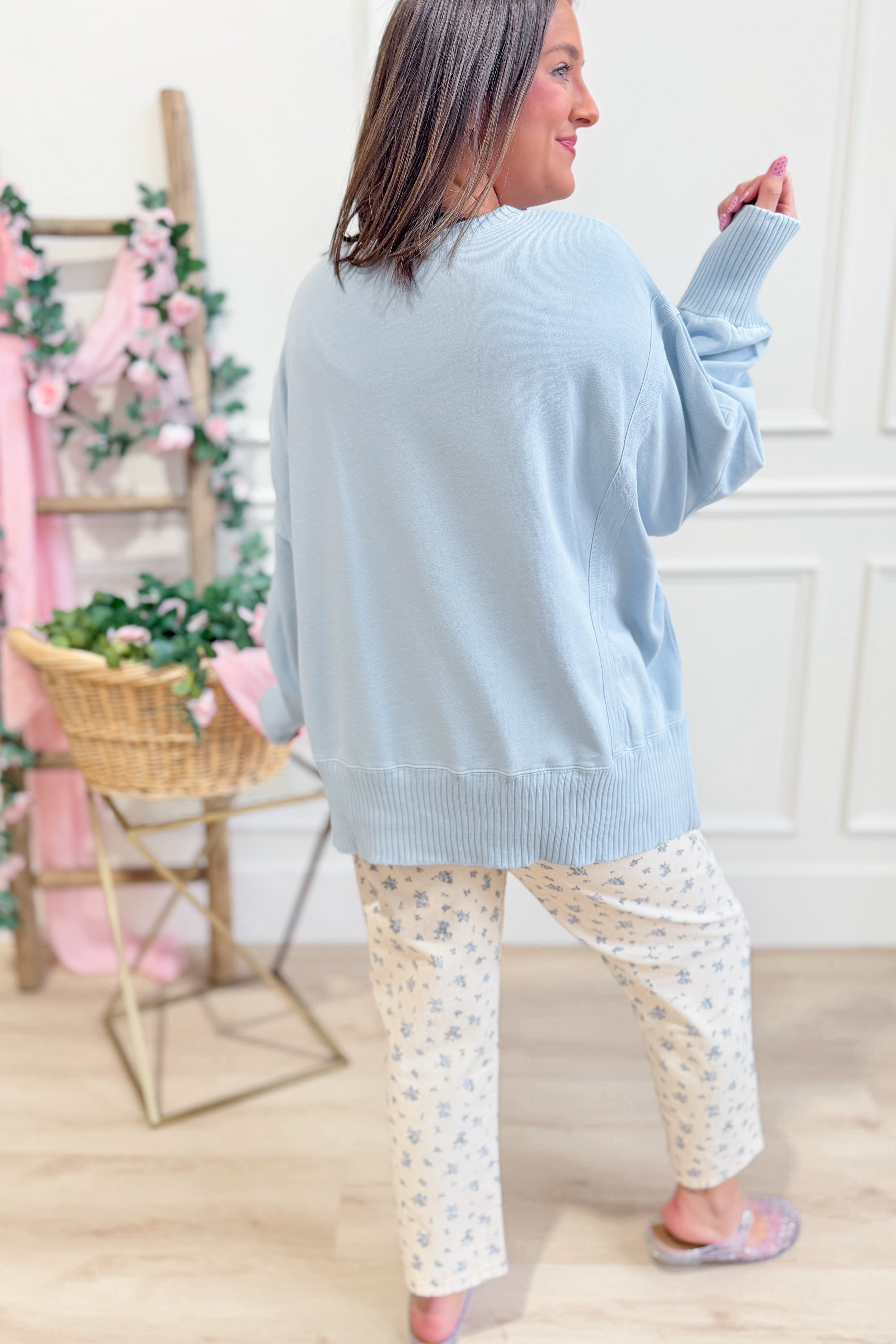 Kristen Long Sleeve Mineral Washed Pullover - Be You Boutique