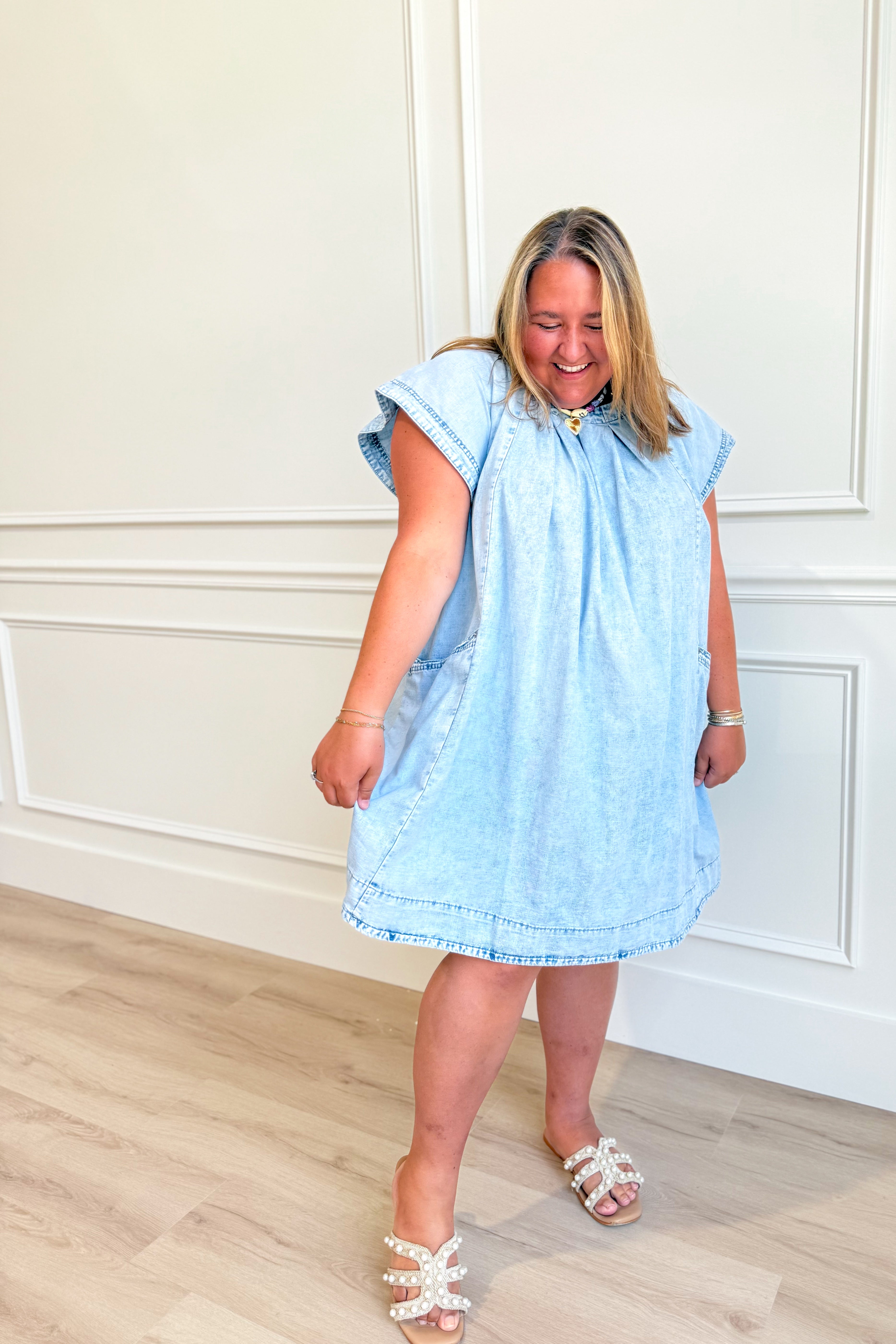 Scarlett Raglan Sleeve Pleated Dress - Be You Boutique