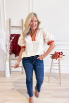 Tracey Solid Bubble Sleeve Top - Be You Boutique