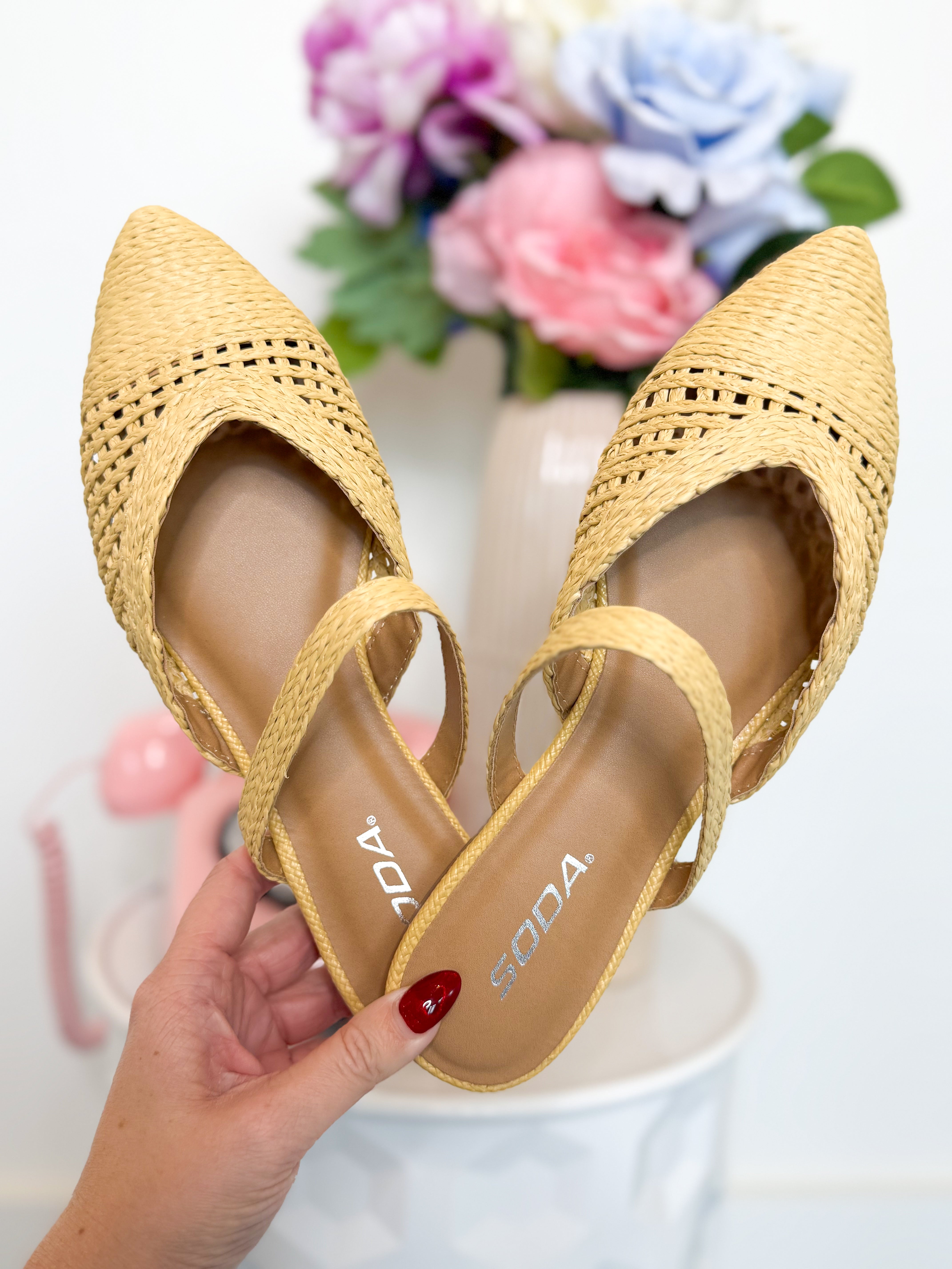 Soda Eladio Raffia Slip On Mule - Be You Boutique
