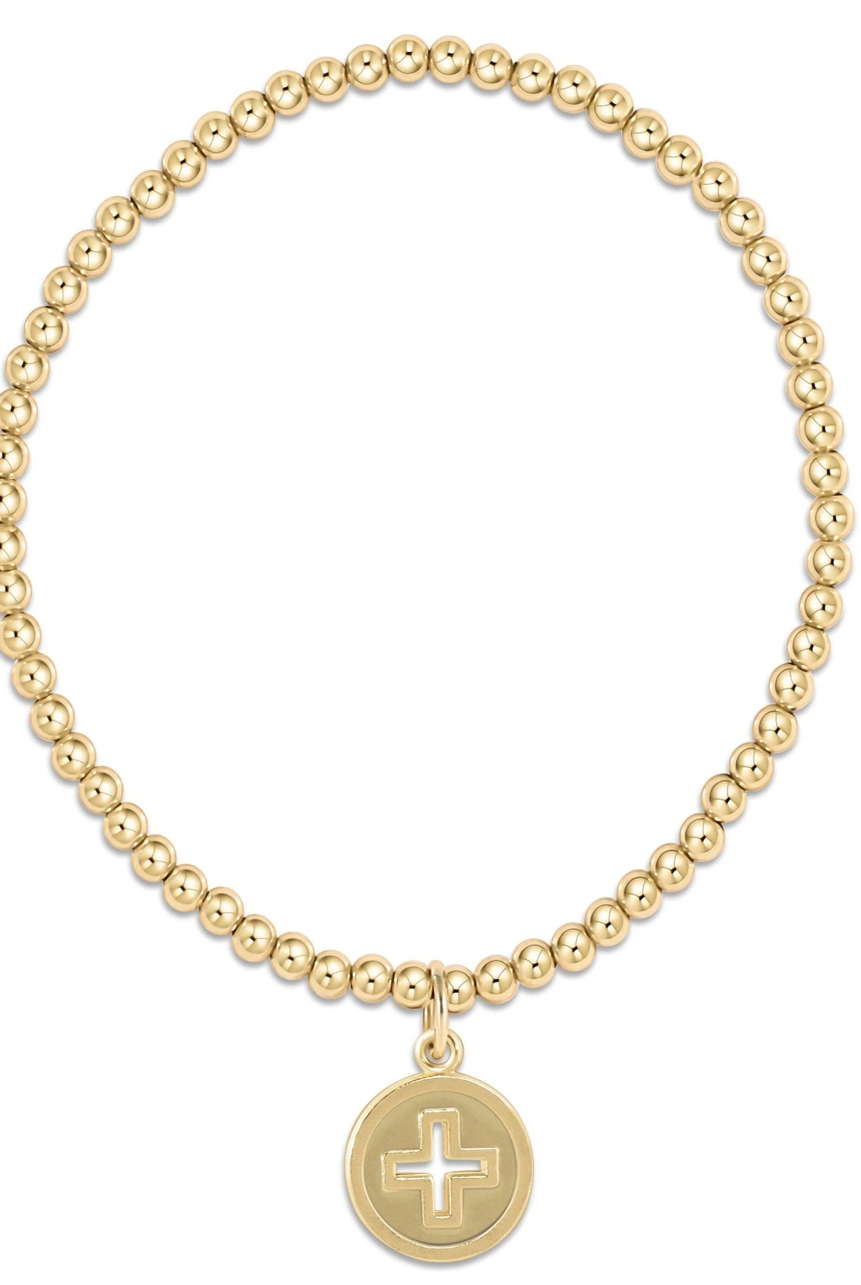 Enewton 3mm Classic Gold Signature Cross Disc Bracelet - Be You Boutique