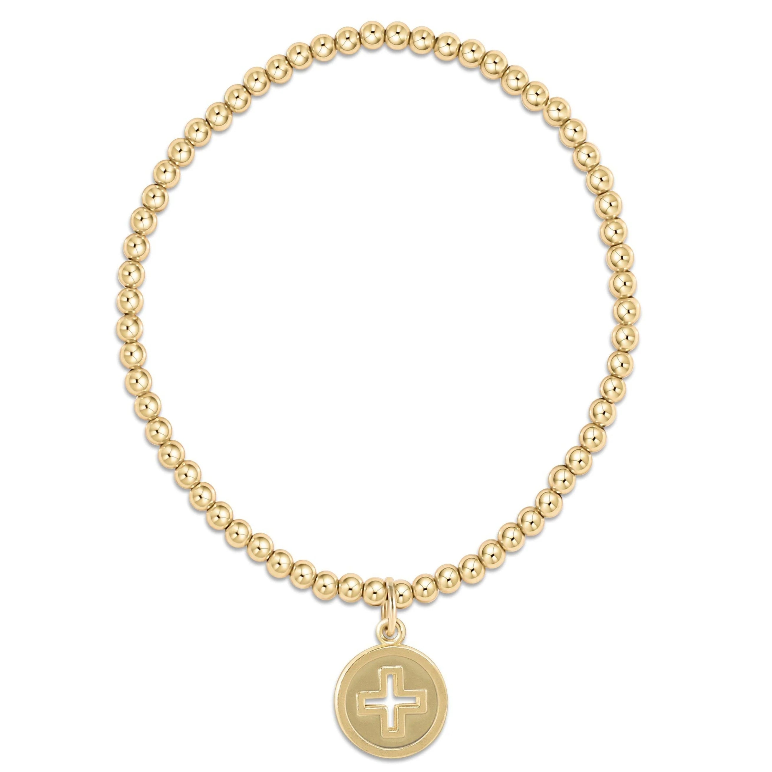 Enewton 3mm Classic Gold Signature Cross Disc Bracelet - Be You Boutique