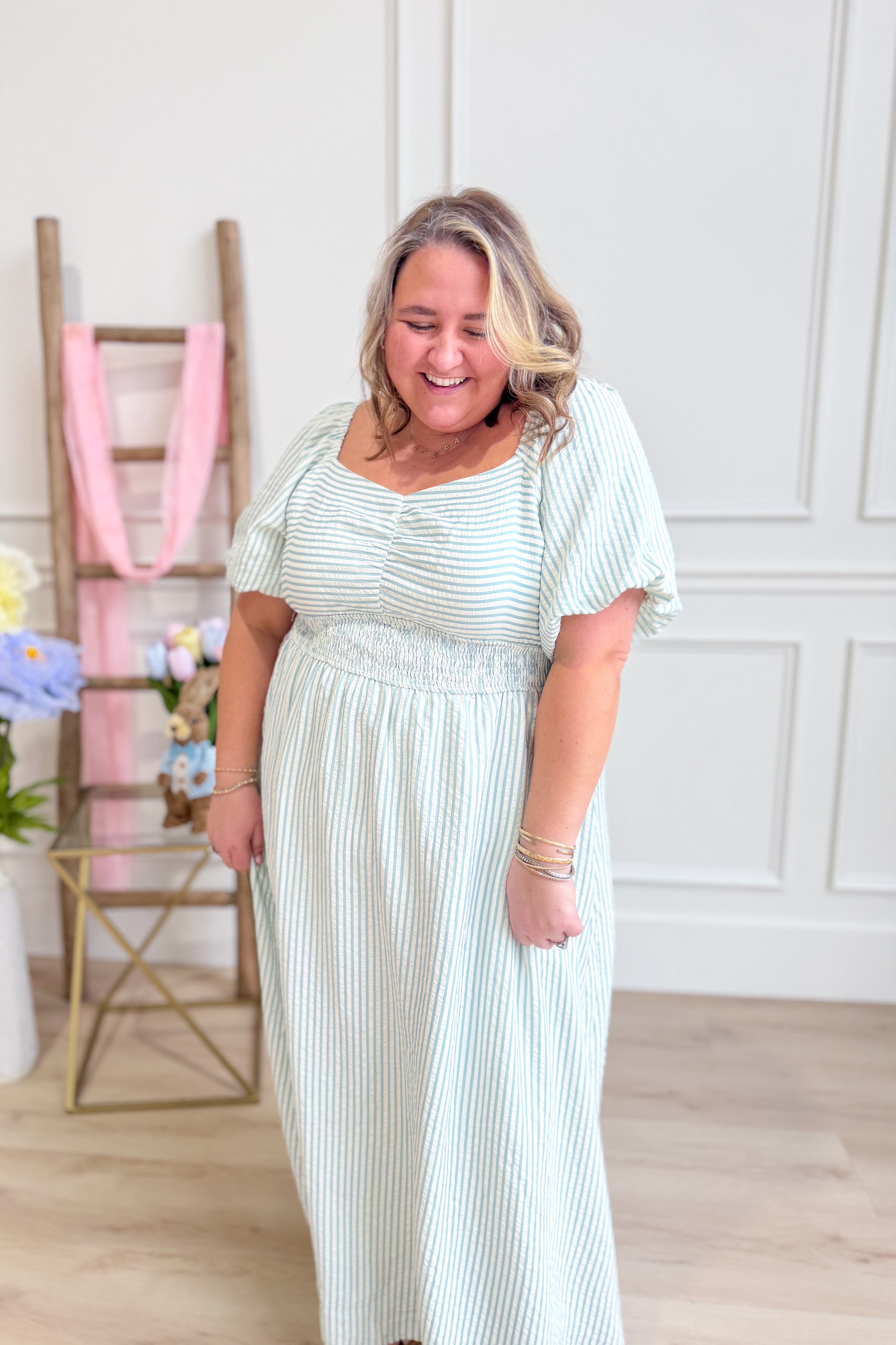 Becca Pin Striped Midi Dress - Be You Boutique