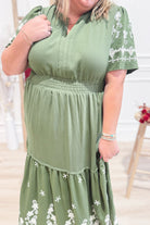 Reagan Embroidery Short Sleeve Dress - Be You Boutique