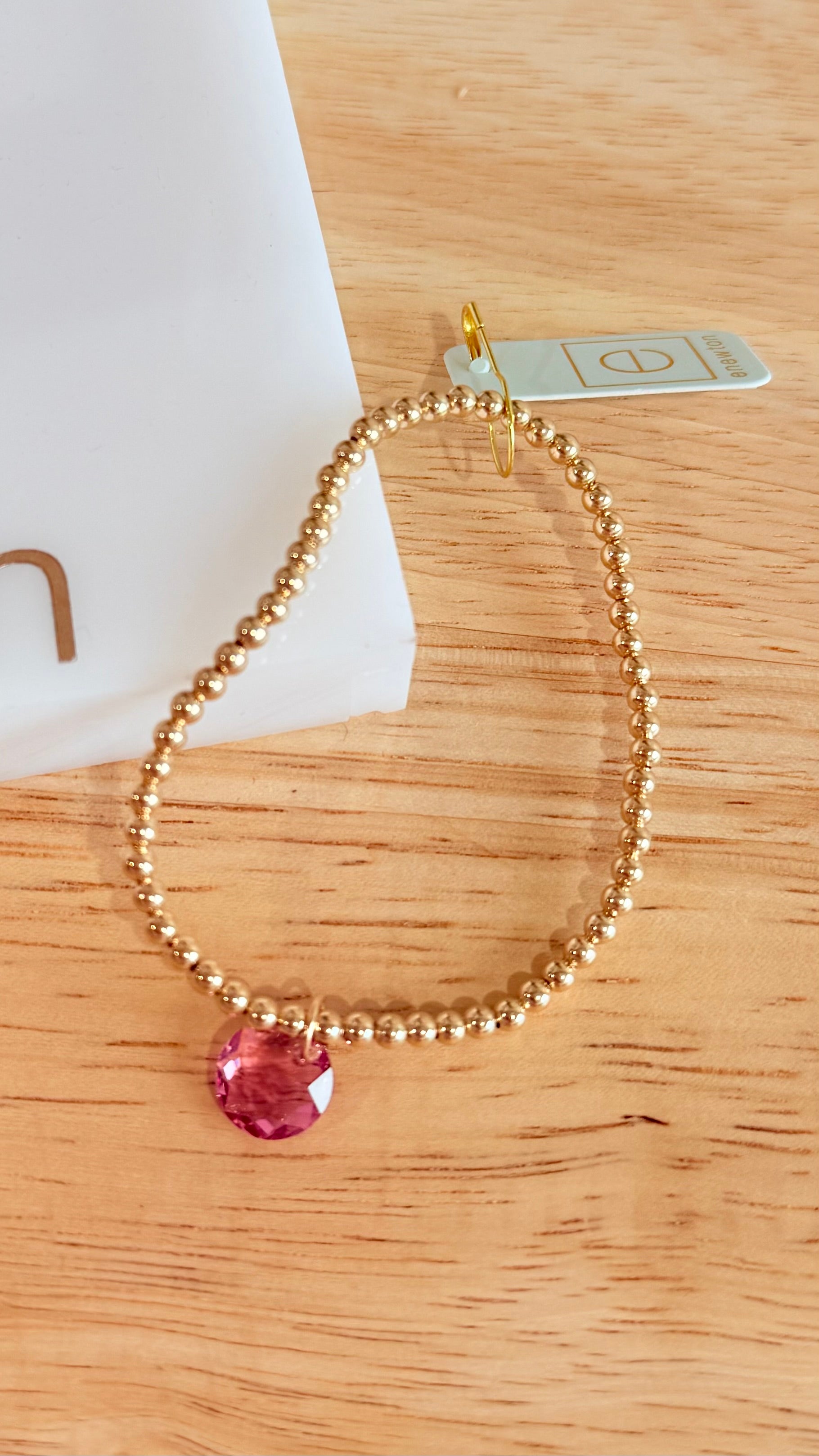 Enewton 3mm classic birthstone bracelet featuring round gemstone beads on a silver chain, elegant and personalized jewelry piece