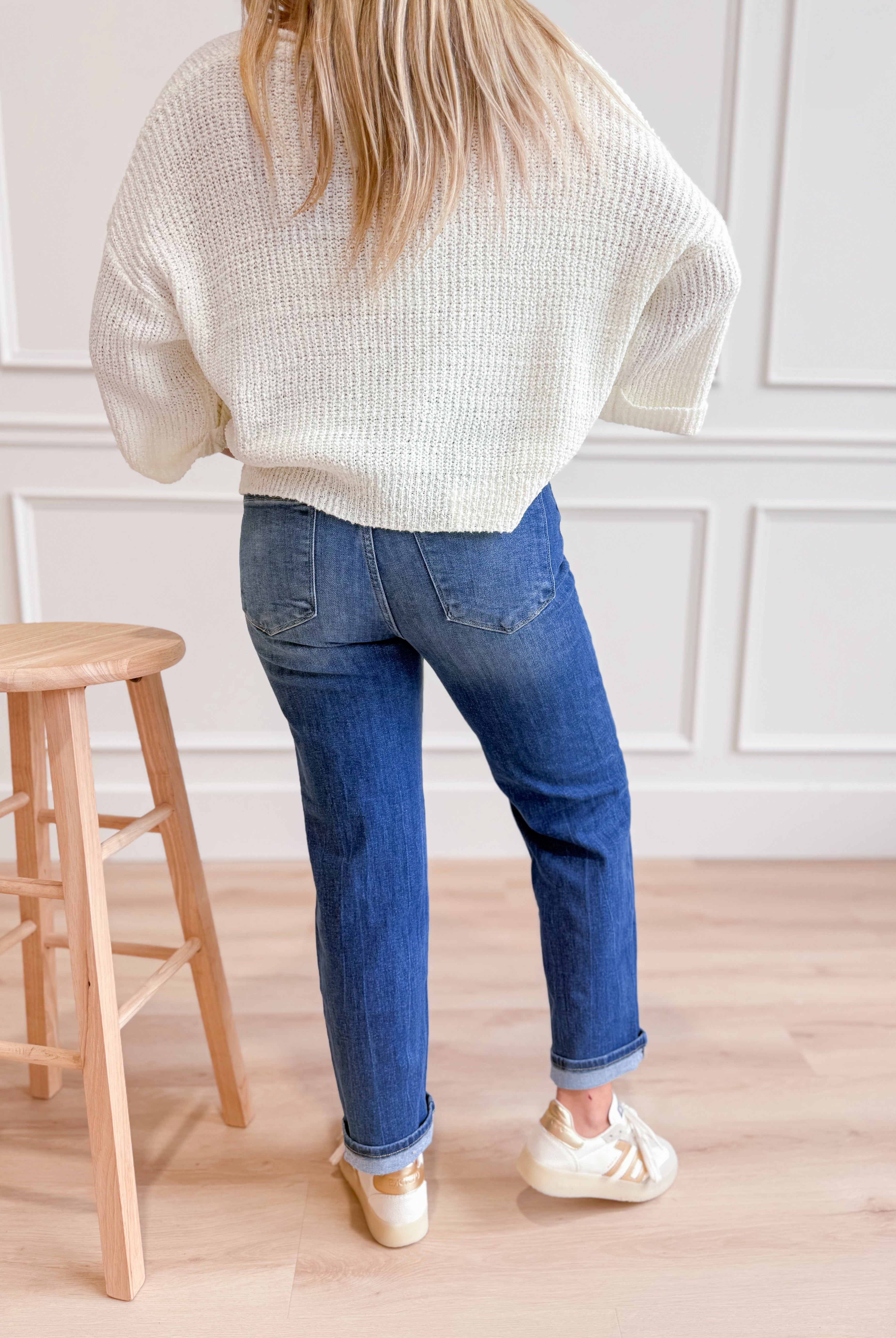 Risen Kendra high-rise distressed relaxed fit jeans, 146 Core Jeans style, with frayed details and a casual denim look.