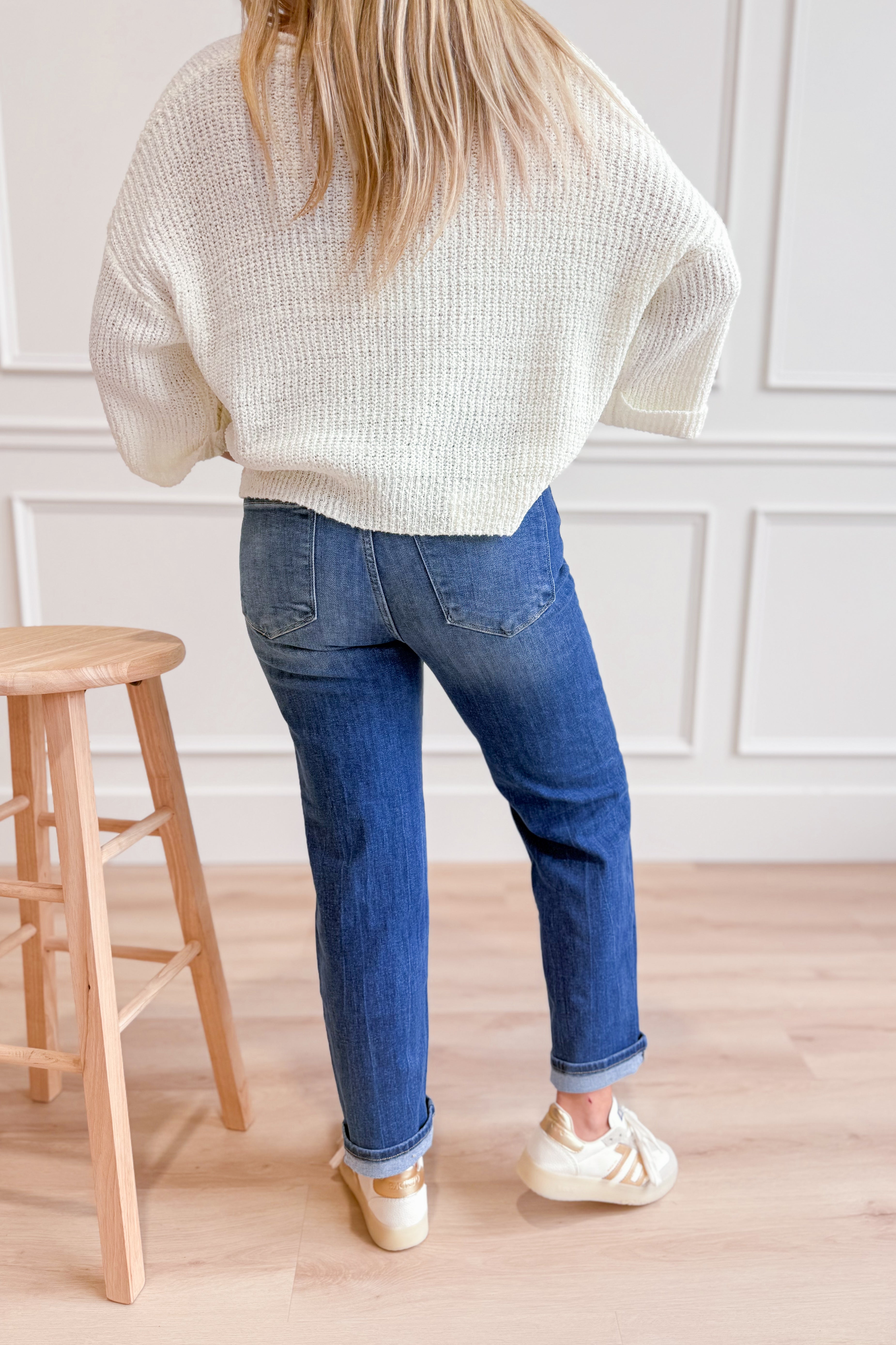 Risen Kendra high-rise distressed relaxed fit jeans, 146 Core Jeans style, with frayed details and a casual denim look.