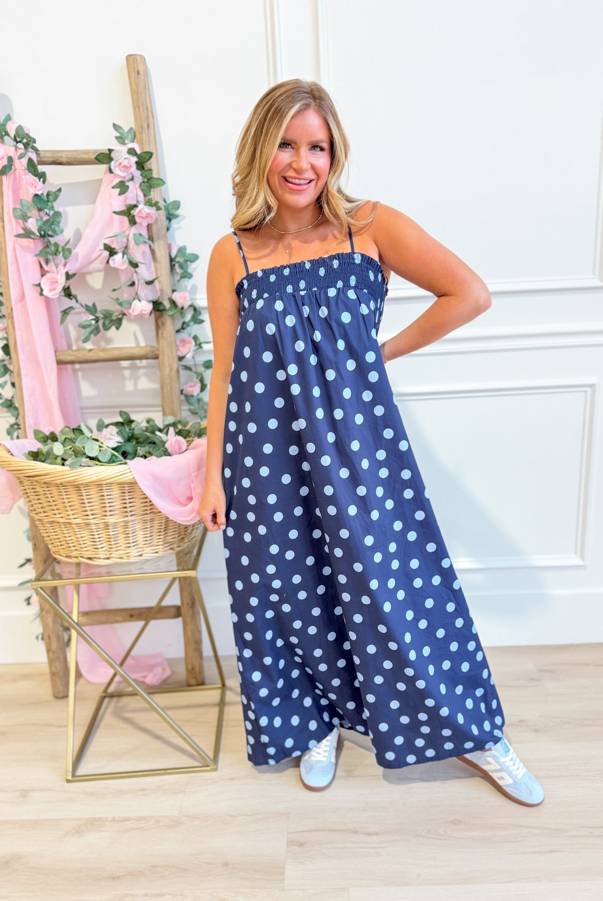Eloise Polka Dot Maxi Dress - Be You Boutique