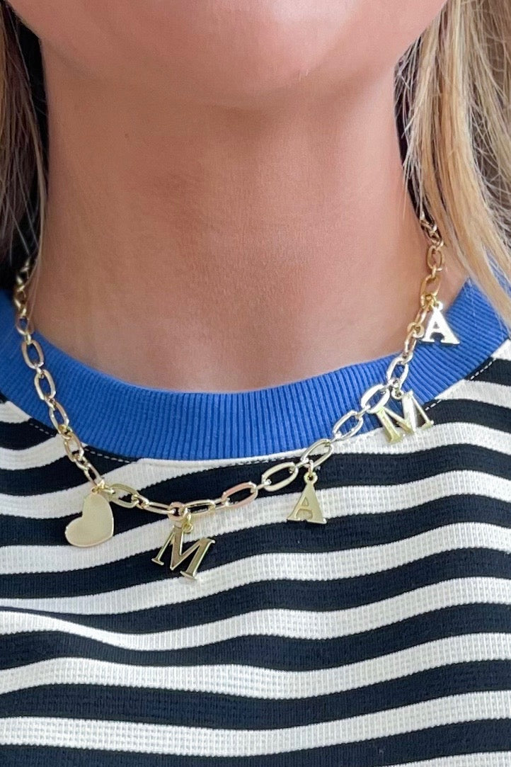 Treasure Jewels Mama Charm Gold Necklace - Be You Boutique
