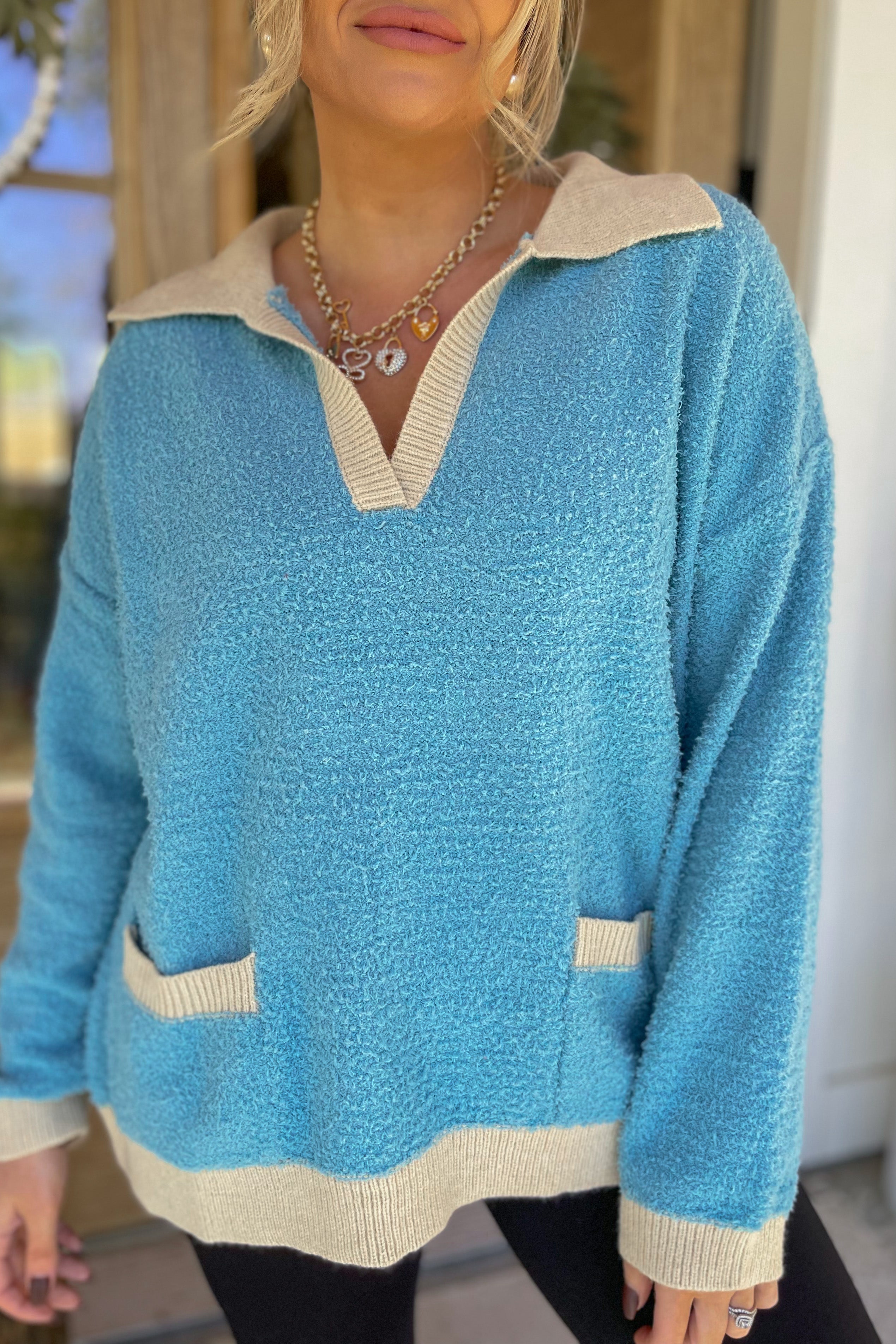 Tandy Long Sleeve Collar Neck Relaxed Fit Top - Be You Boutique