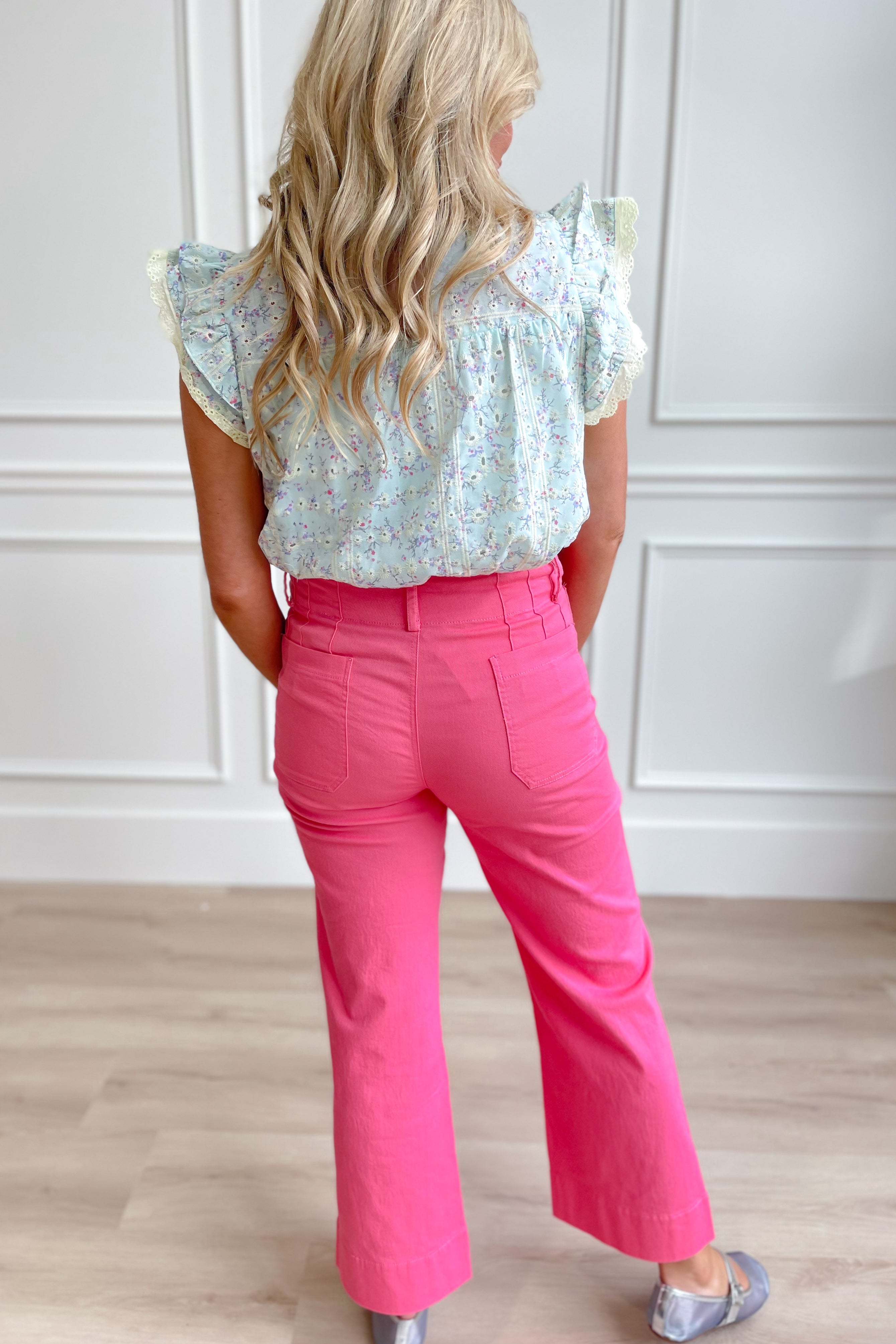 Samme Floral Flutter Sleeve Top - Be You Boutique