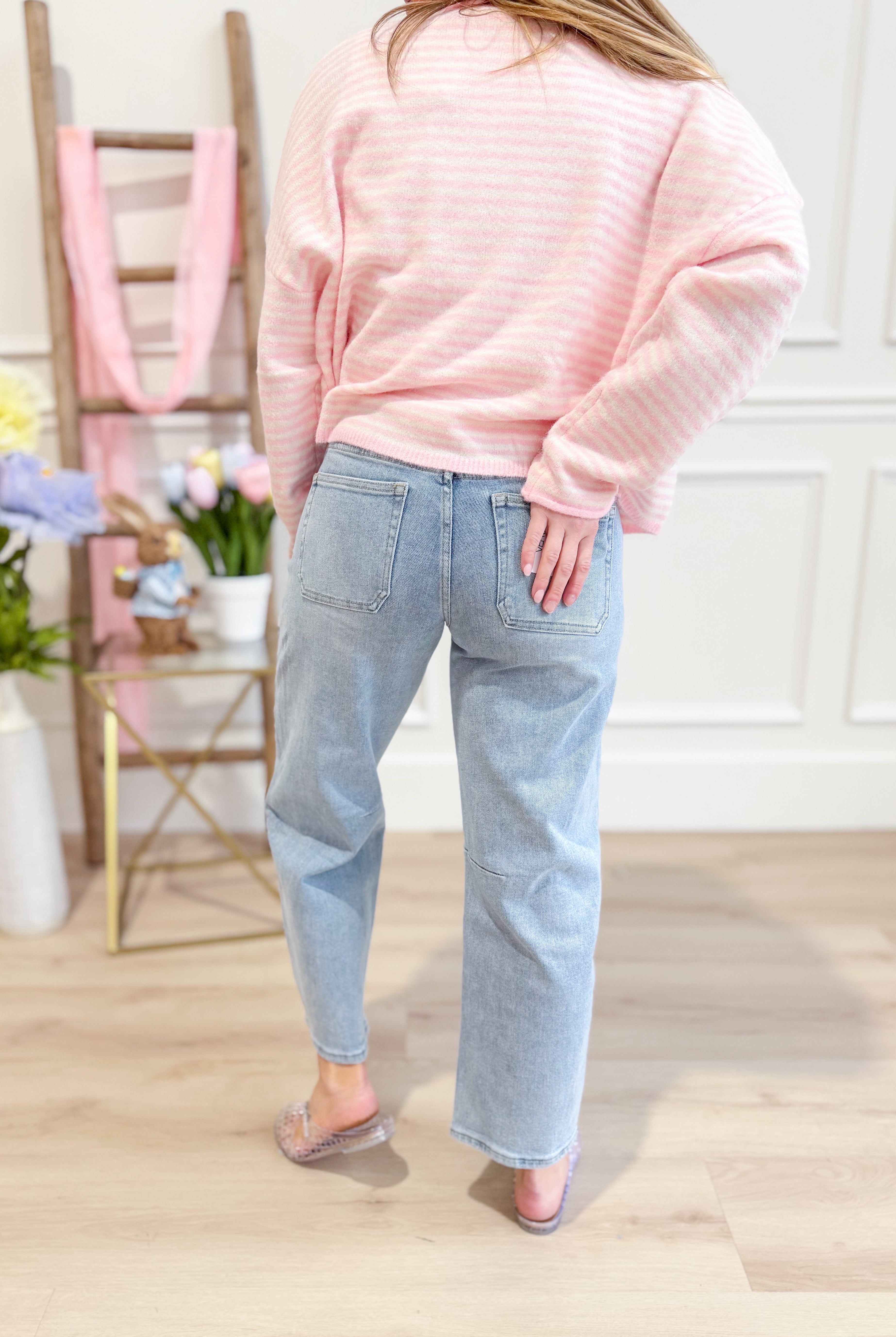 VERVET Vervet Kate Super High Rise Barrel Jean from 146 Core Jeans, showing dark wash denim with high waist and relaxed fit.