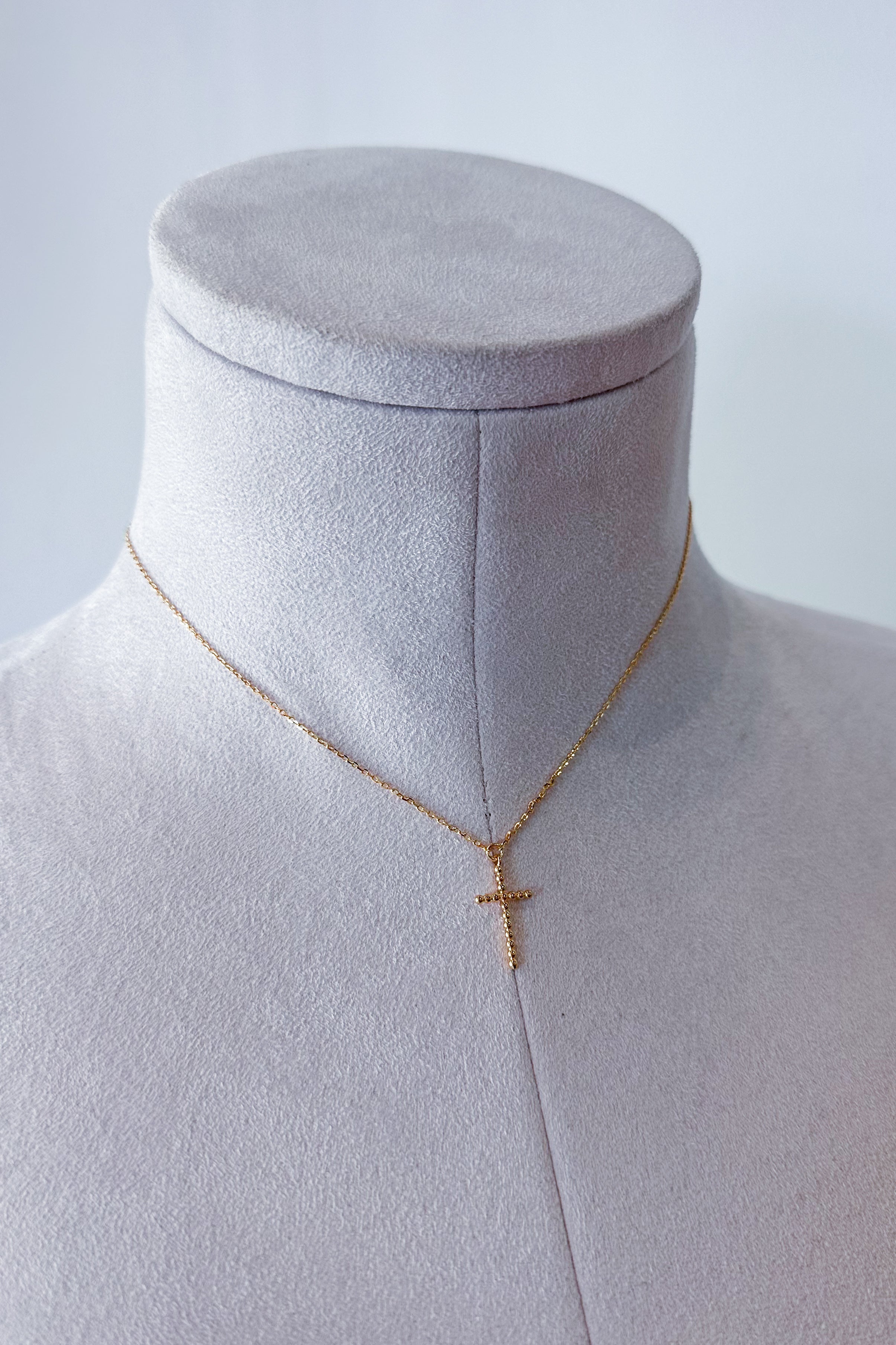 Amazing Grace Beaded Cross 18K Gold Plated Necklace - Be You Boutique