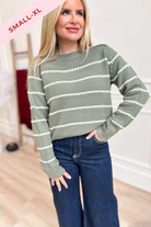 Kylie Stitched Long Sleeve Raglan Sweater - Be You Boutique