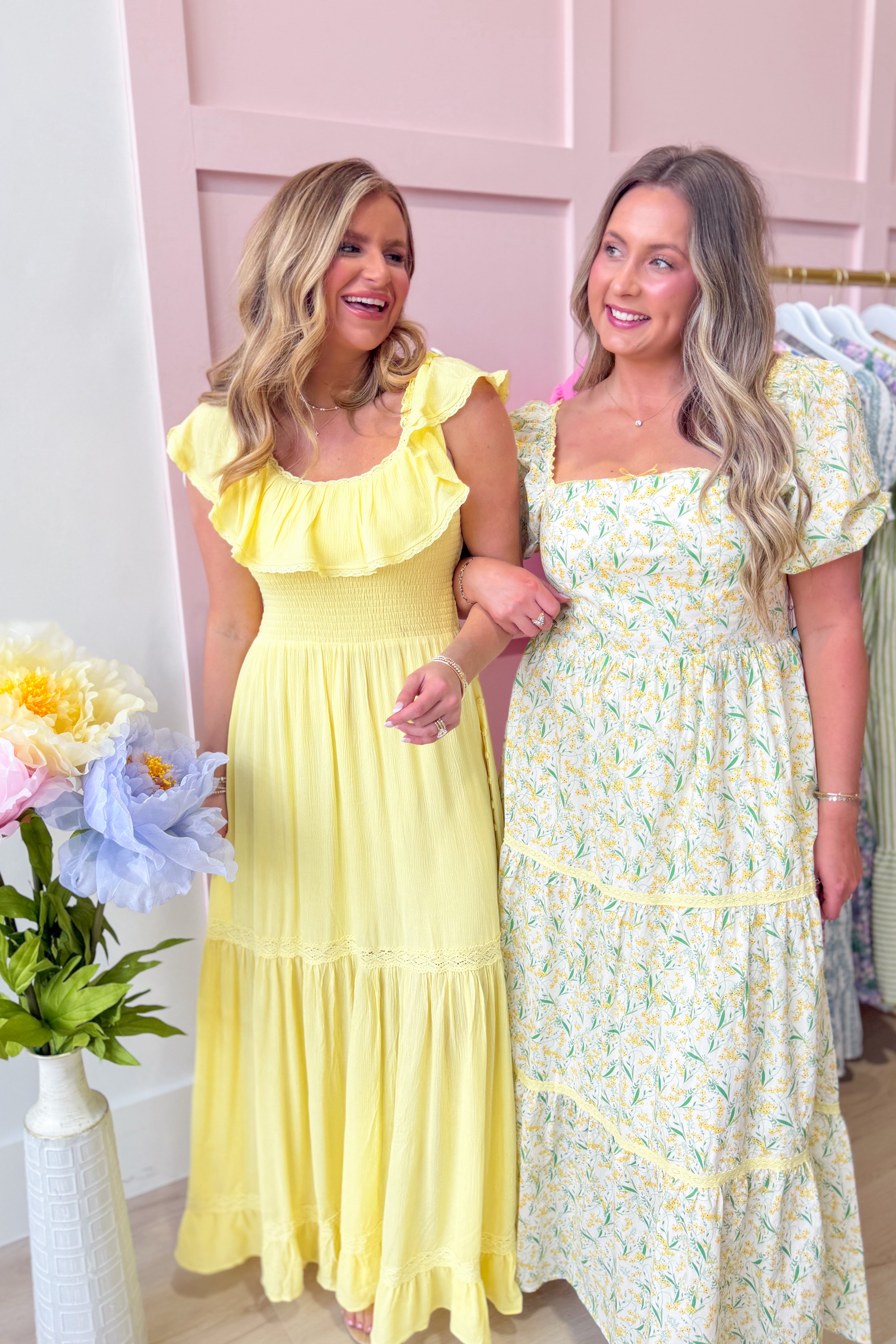 IN LOOM Bloom floral square neck maxi dress, elegant dressy dress with vibrant floral pattern and flowing silhouette.