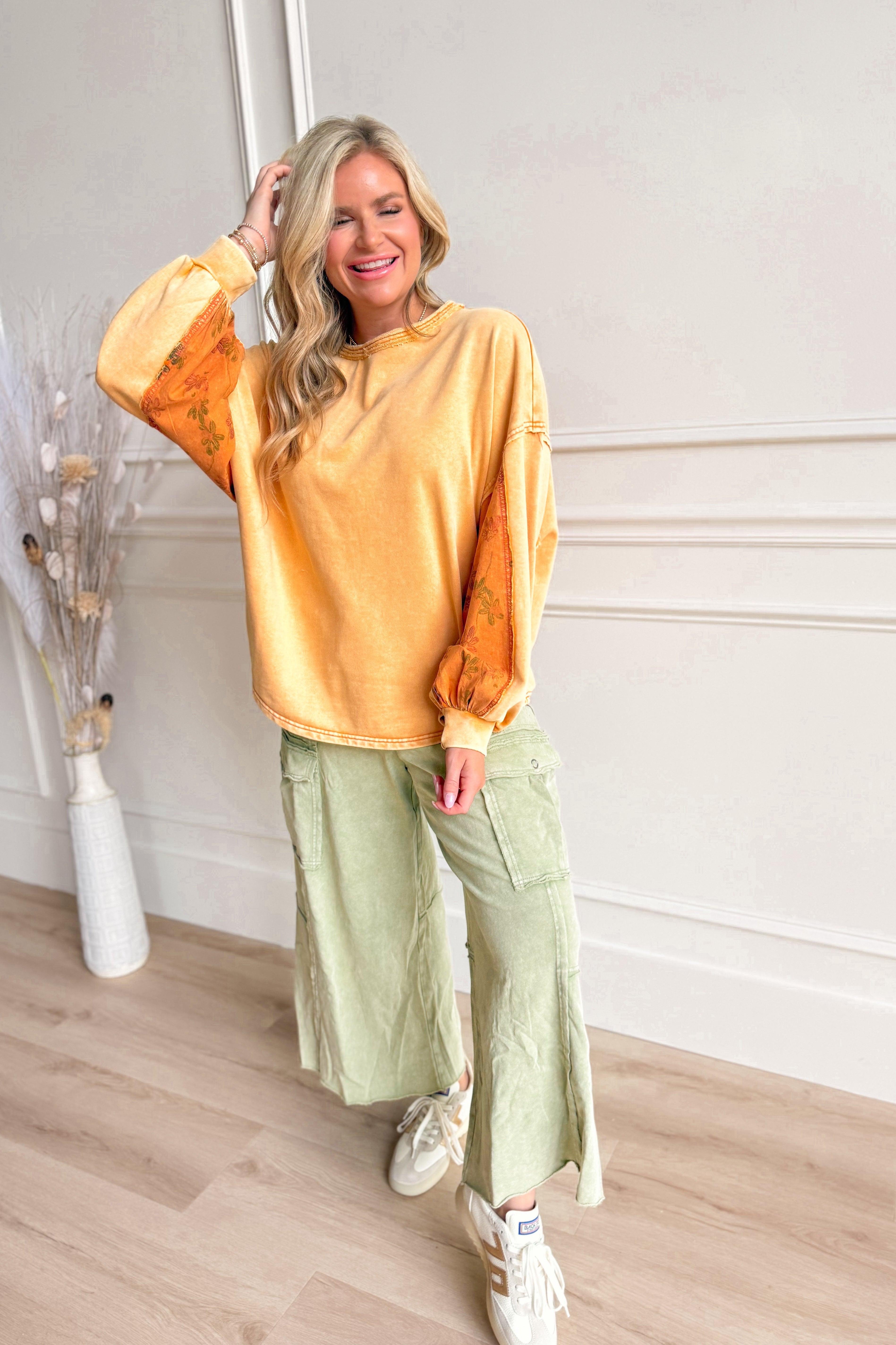 Liz Dolman Sleeve Printed Top - Be You Boutique