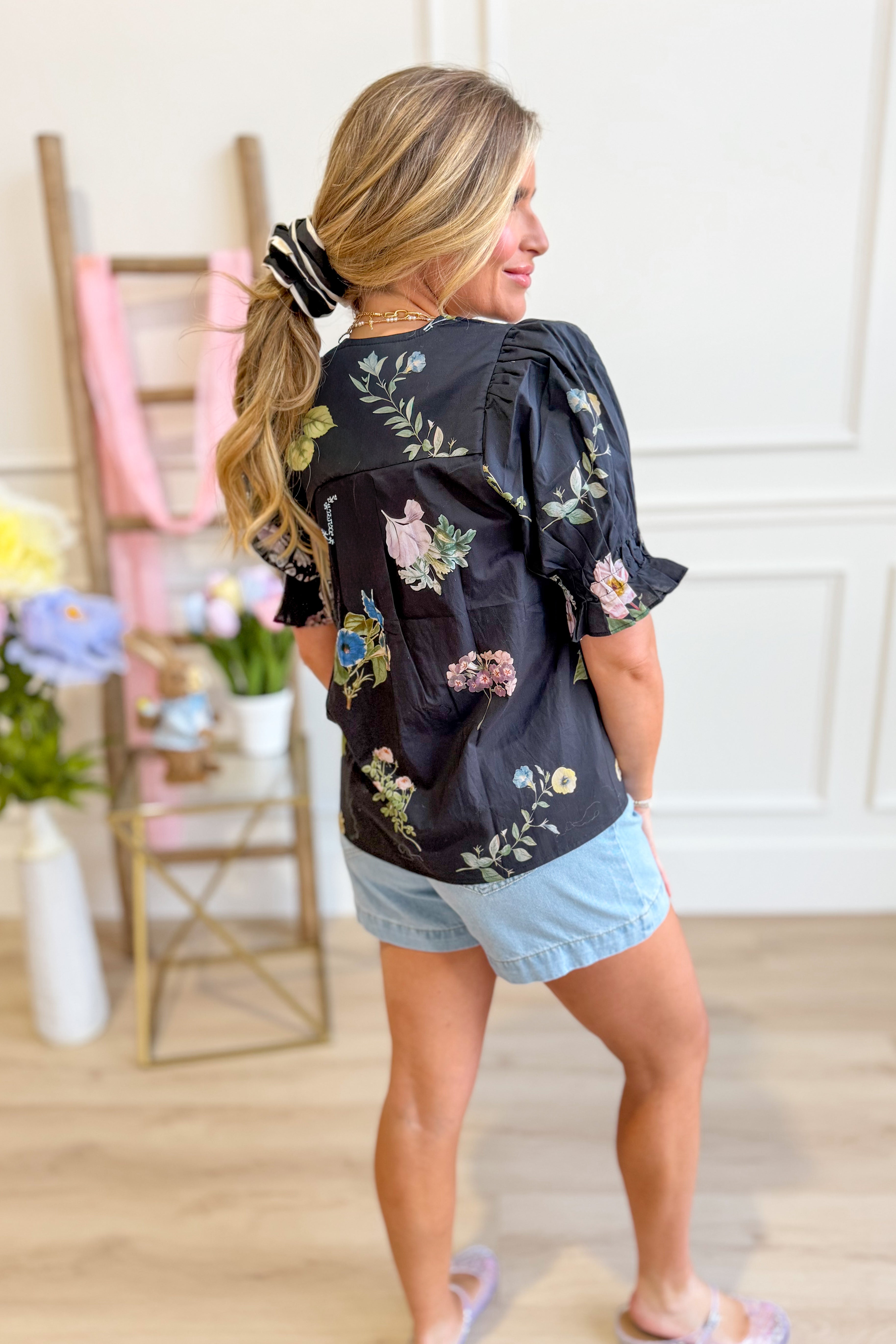 Mia Floral Puff Sleeve Top - Be You Boutique