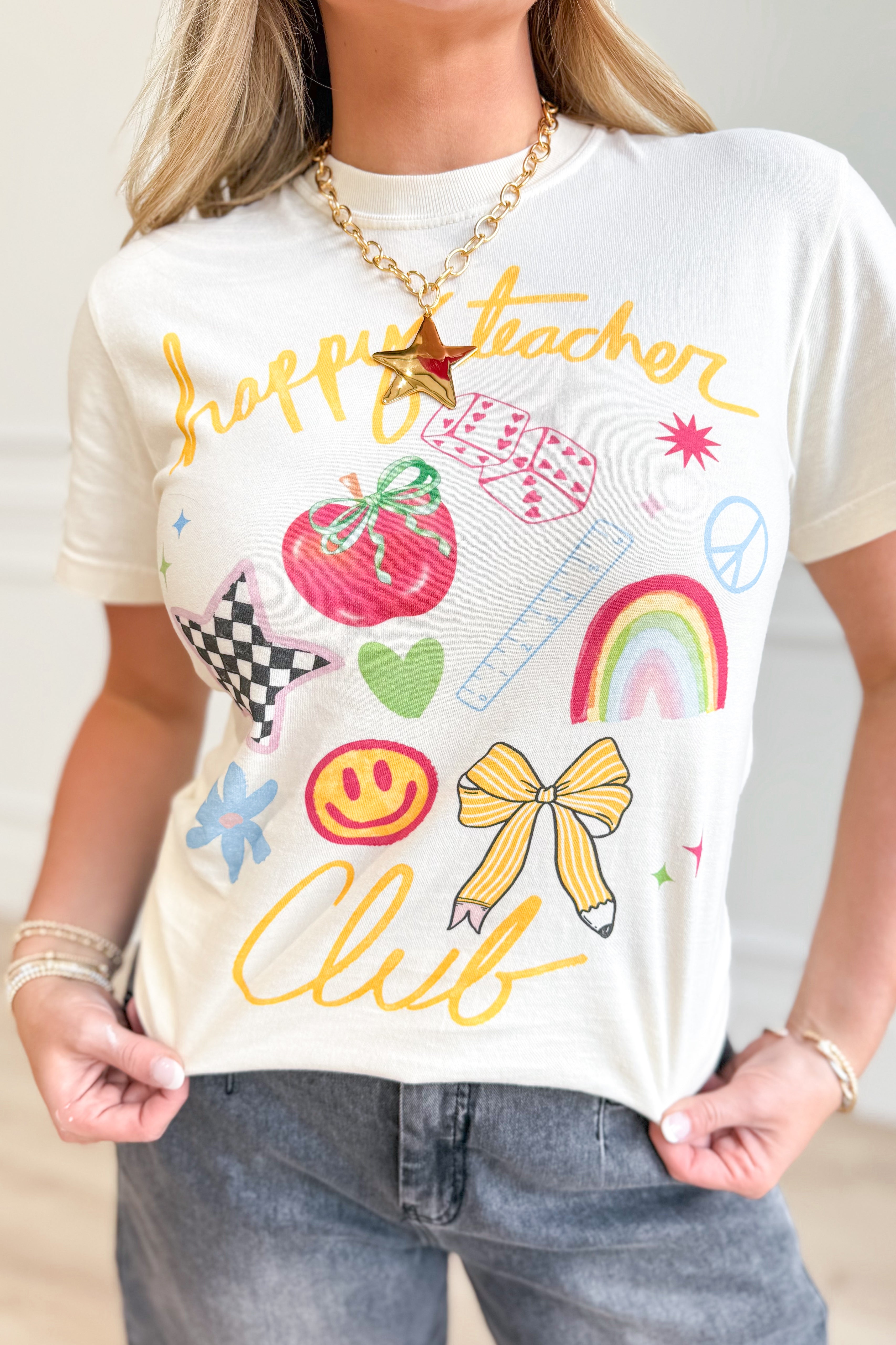 Happy Teacher Club Graphic T-Shirt - Be You Boutique
