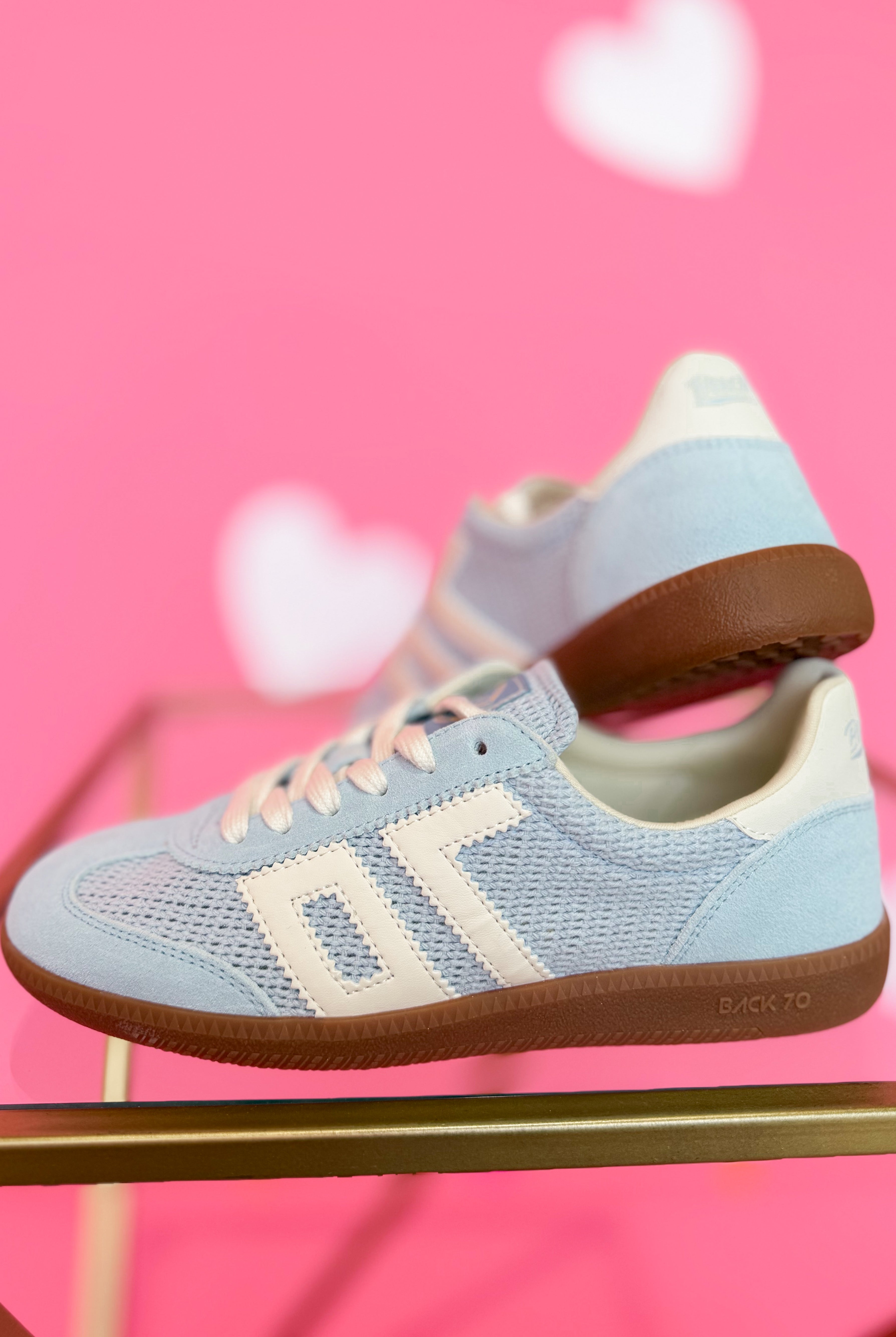 BACK 70 Ghost Sneakers in Sky Blue, 205 model, showing the stylish sky blue athletic shoes with white soles.