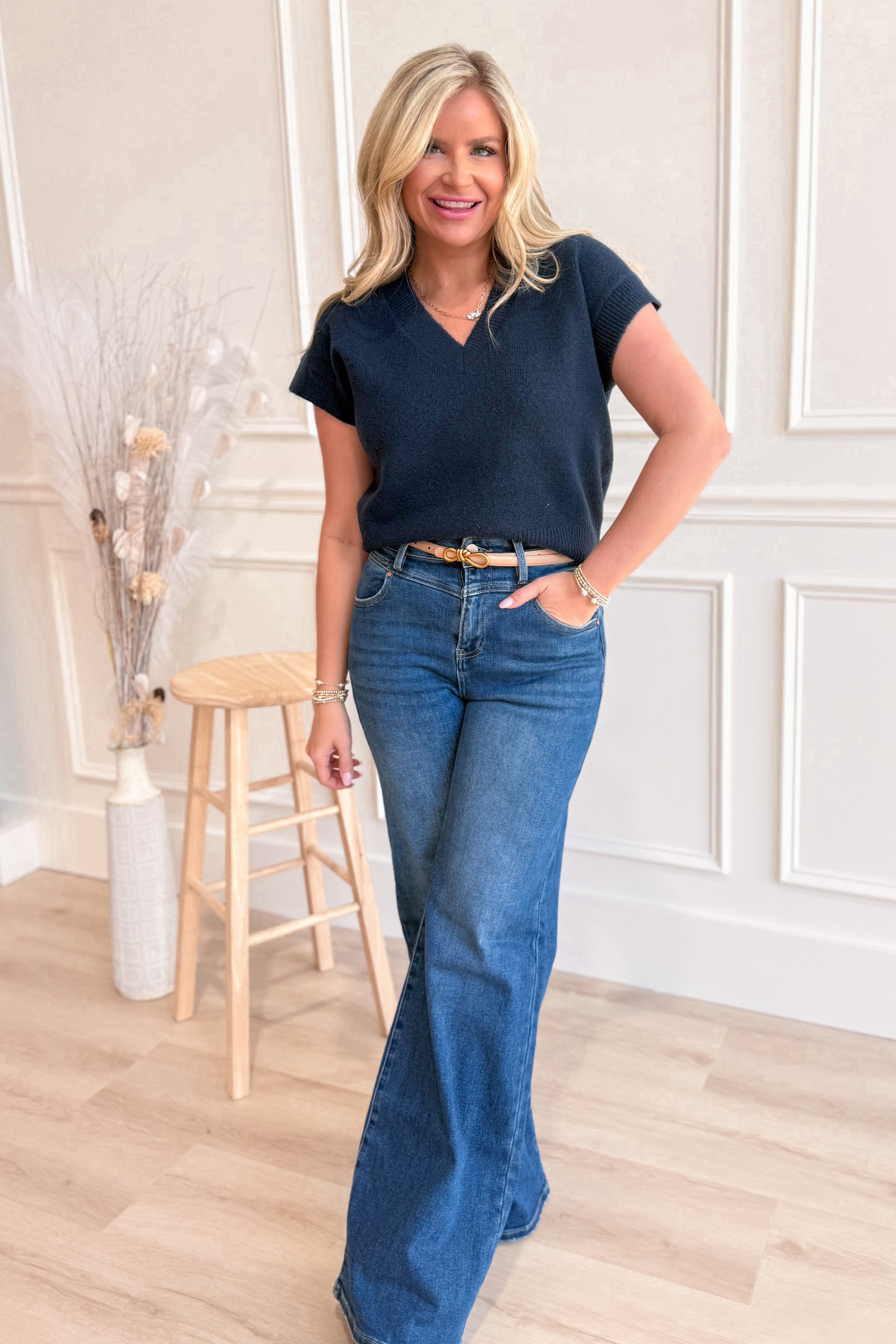 Jasmine Short Sleeve Knit Top - Be You Boutique