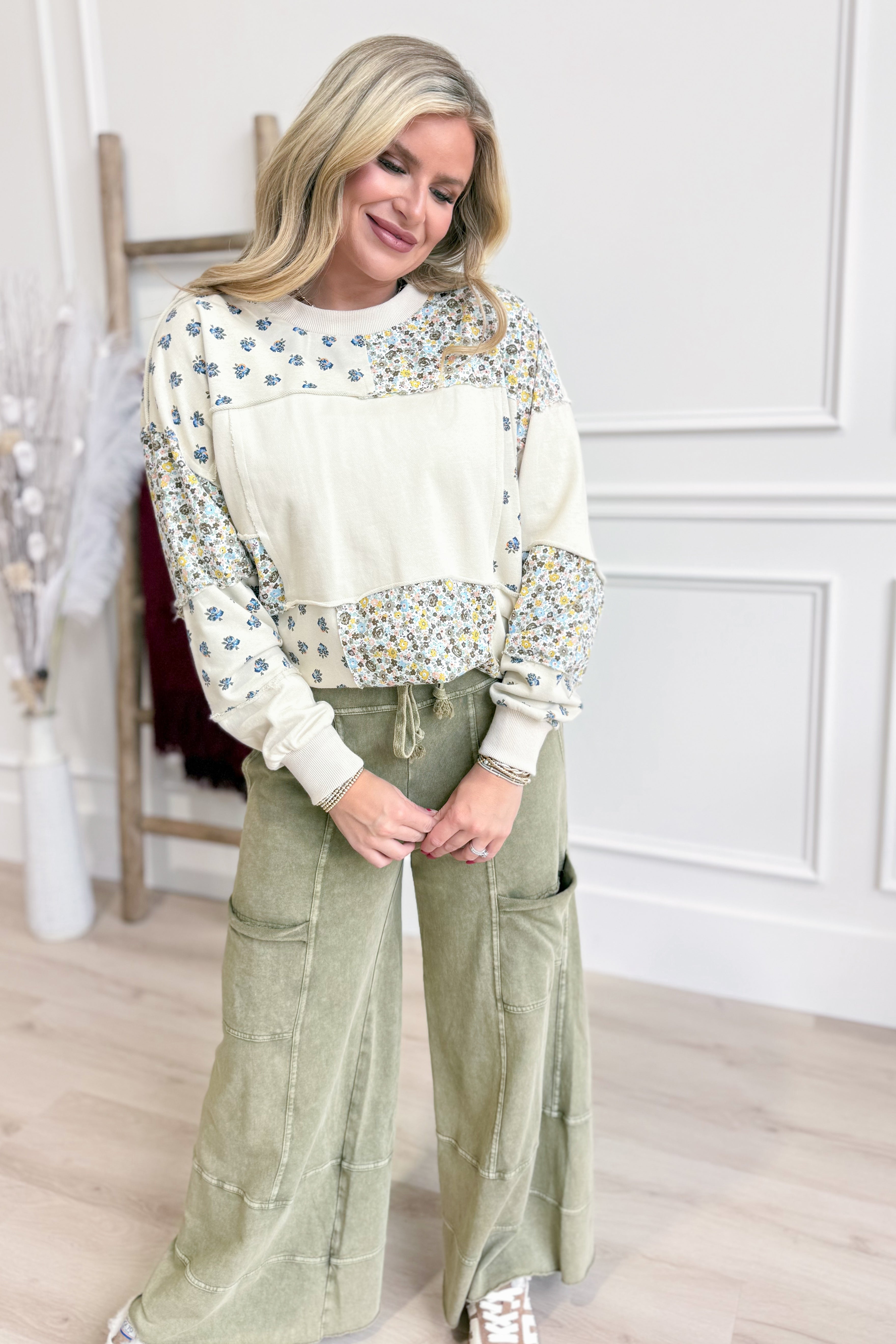 Bradley Mineral Washed Terry Knit Wide Leg Pants - Be You Boutique