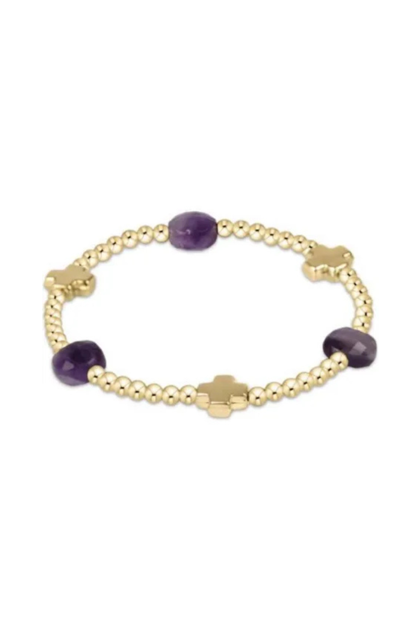 Enewton Amethyst Signature Cross Admire Gold Pattern 3mm Bracelet - Be You Boutique