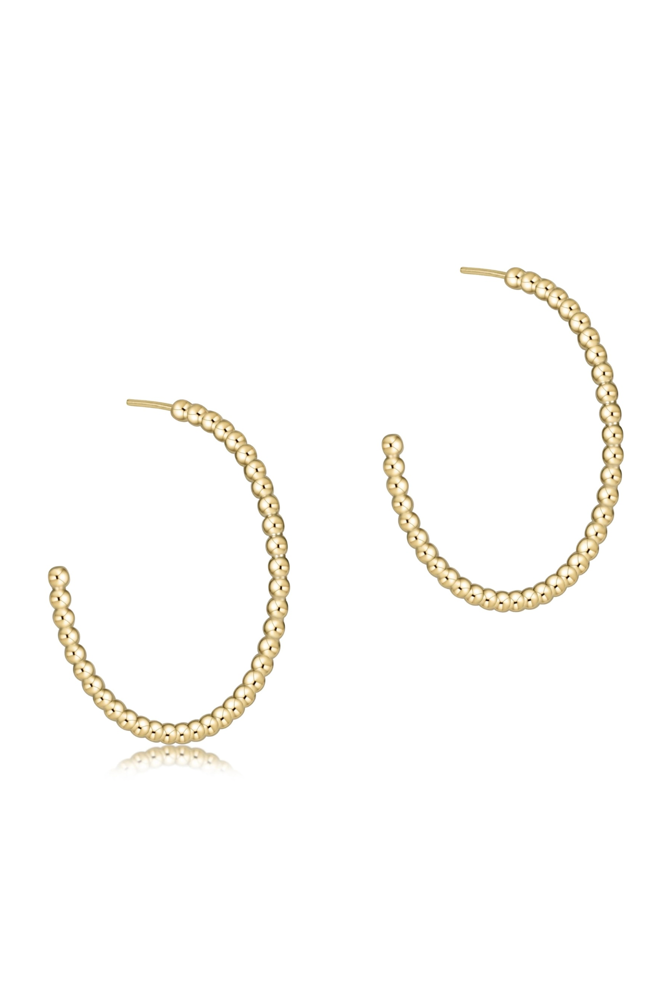 Enewton 1.25” 2mm Beaded Gold Post Hoop - Be You Boutique