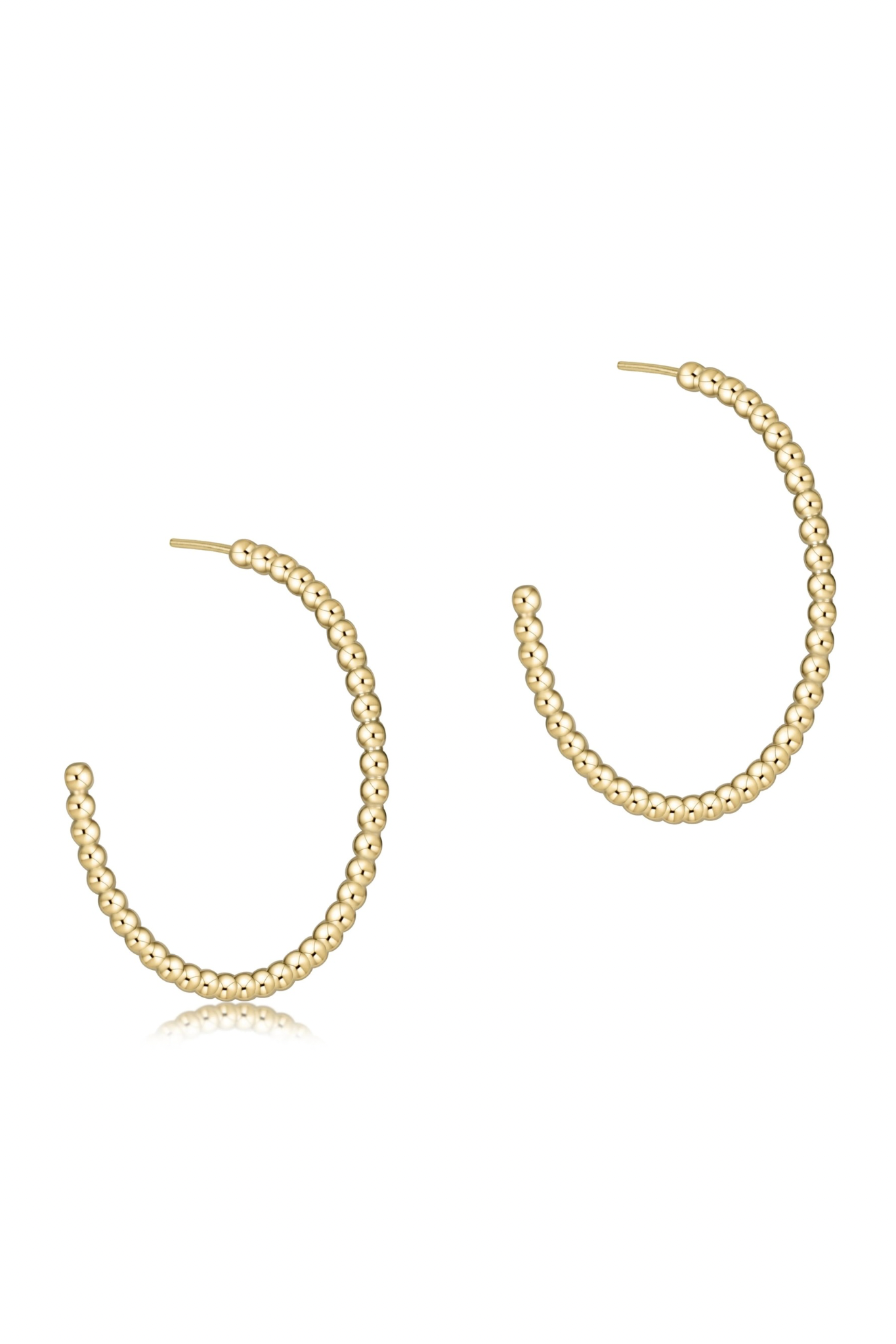 Enewton 1.25” 2mm Beaded Gold Post Hoop - Be You Boutique
