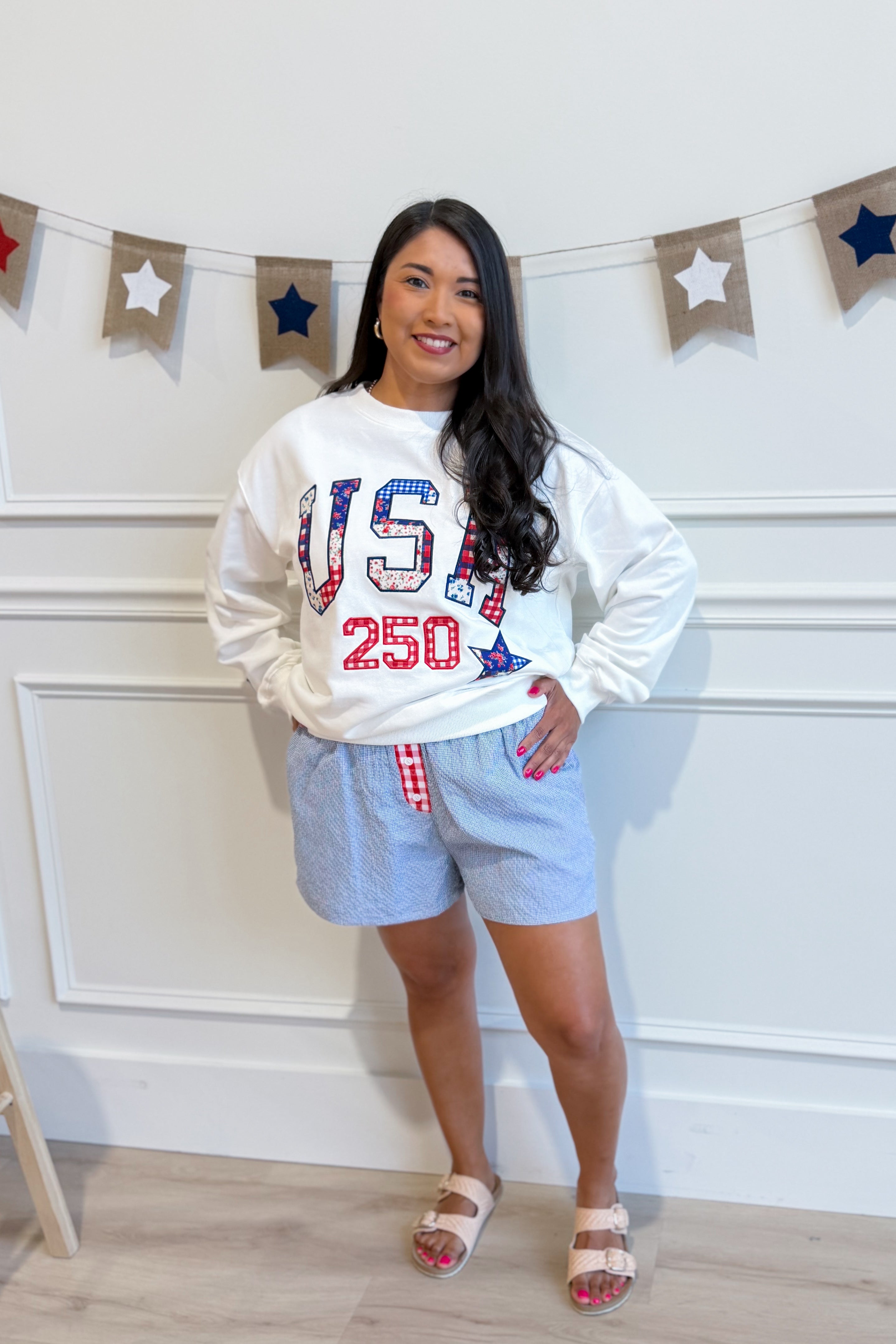 PEACH LOVE Benny USA graphic pullover sweatshirt with bold 137 graphic design, soft fabric, and casual style.