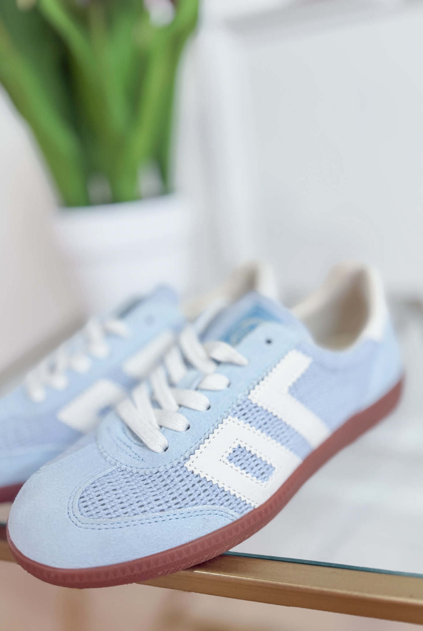 BACK 70 Ghost Sneakers in Sky Blue, 205 model, showing sleek design and vibrant color on a clean background.