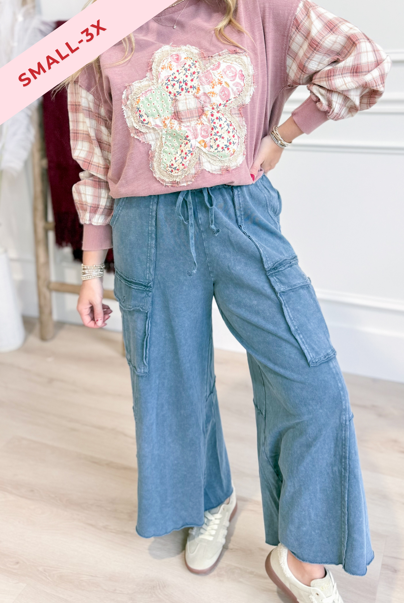 Mateo Mineral Washed Wide Leg Cargo Pants - Be You Boutique