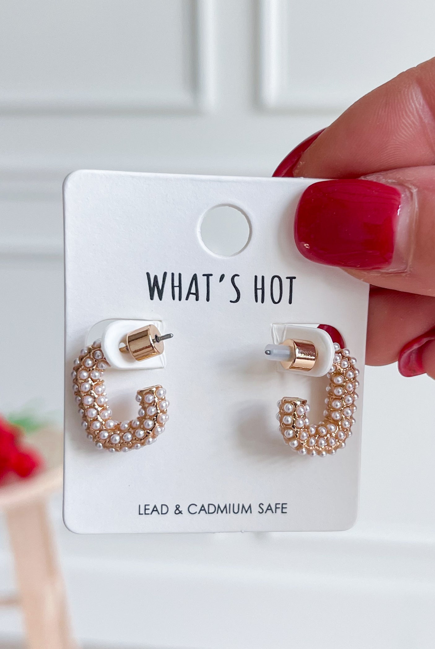 Hoop with Dotted Pearl Earrings - Be You Boutique