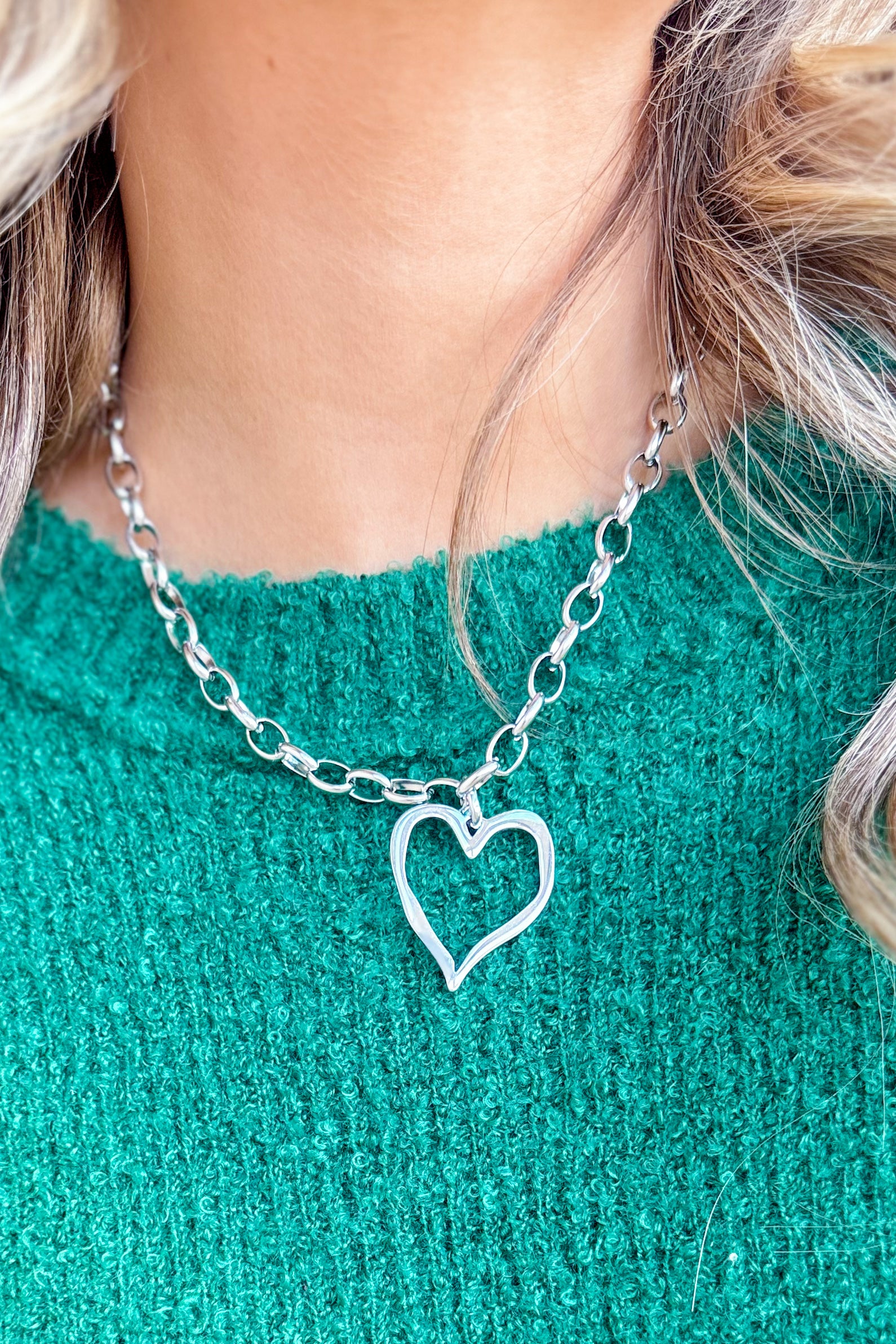Large Open Heart Necklace - Be You Boutique