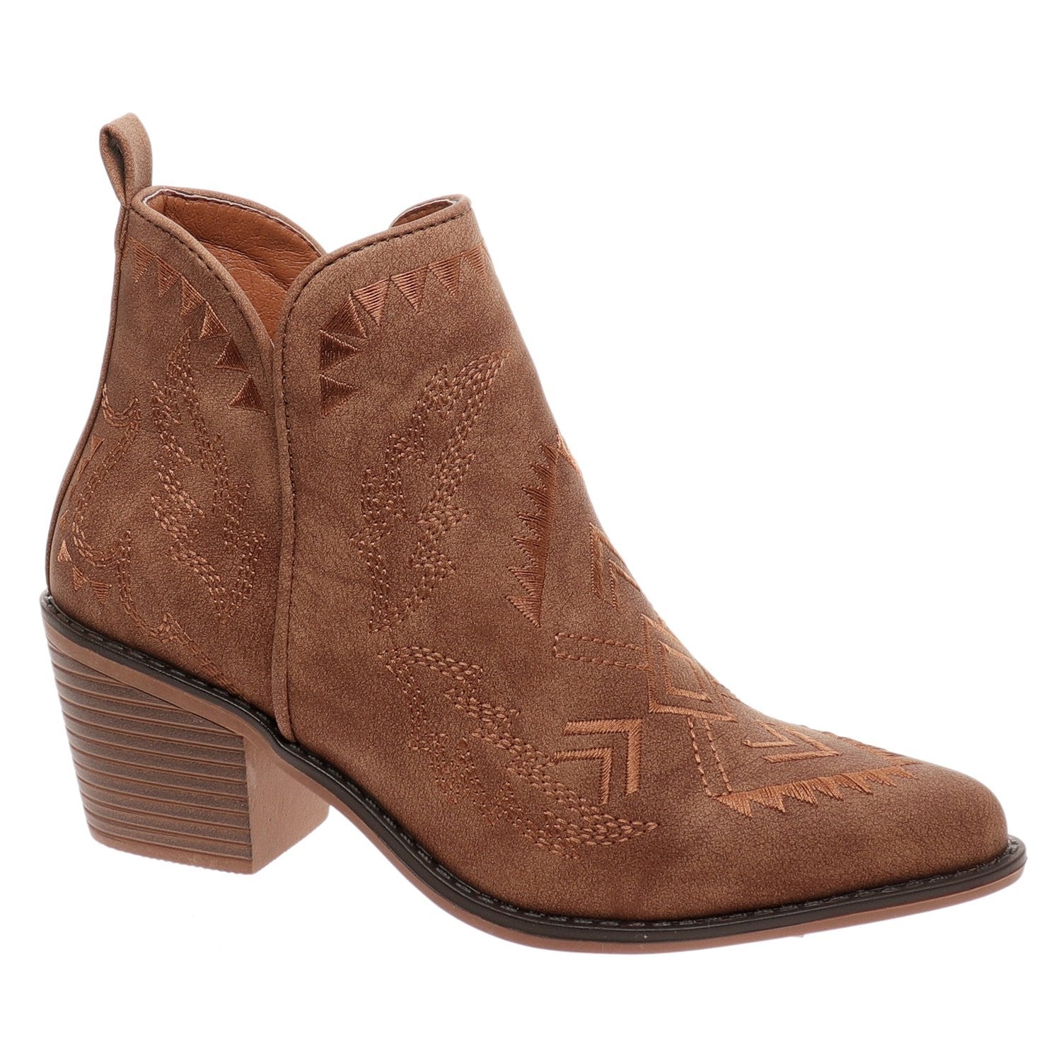 Whitney Embroidered Ankle Bootie - Be You Boutique