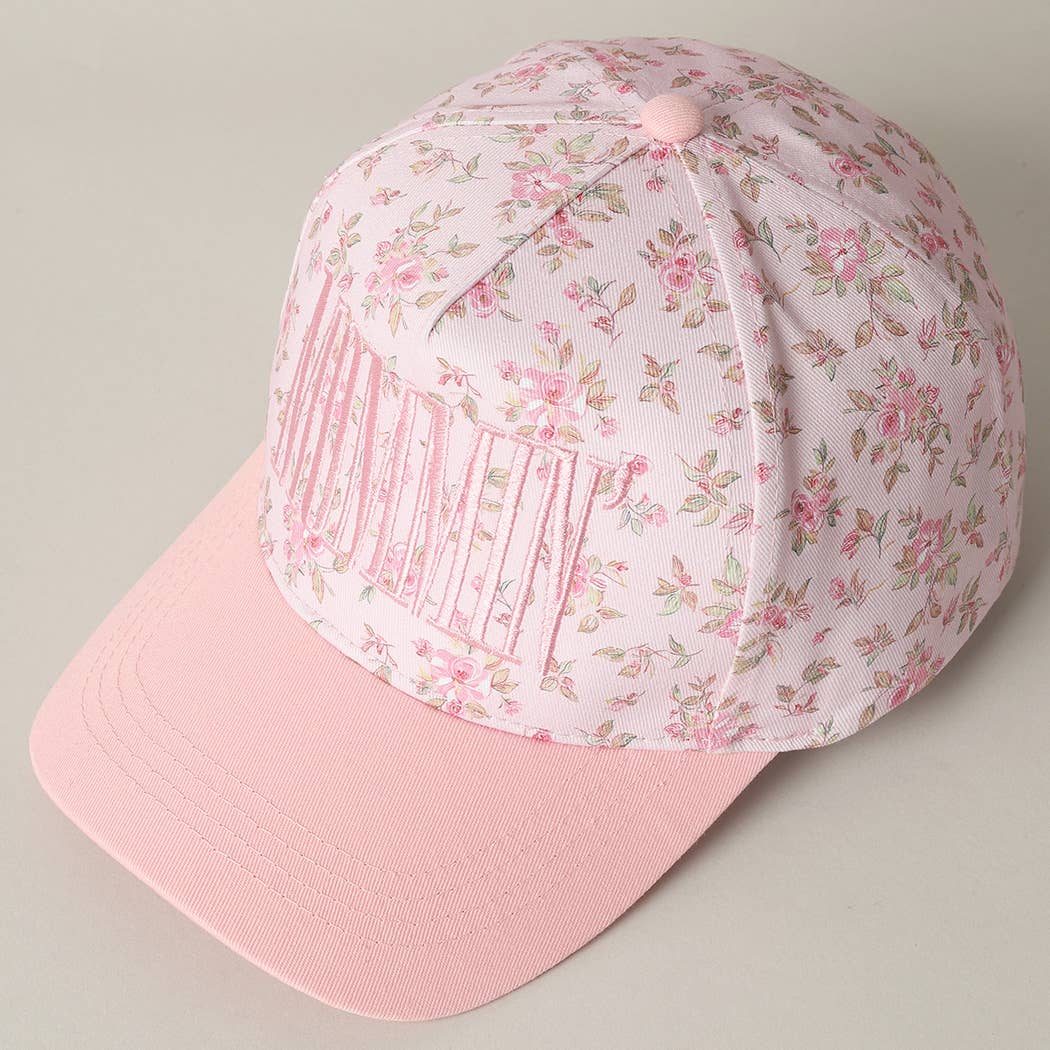 MOMMIN Embroidered Flower Trucker Hat - Be You Boutique