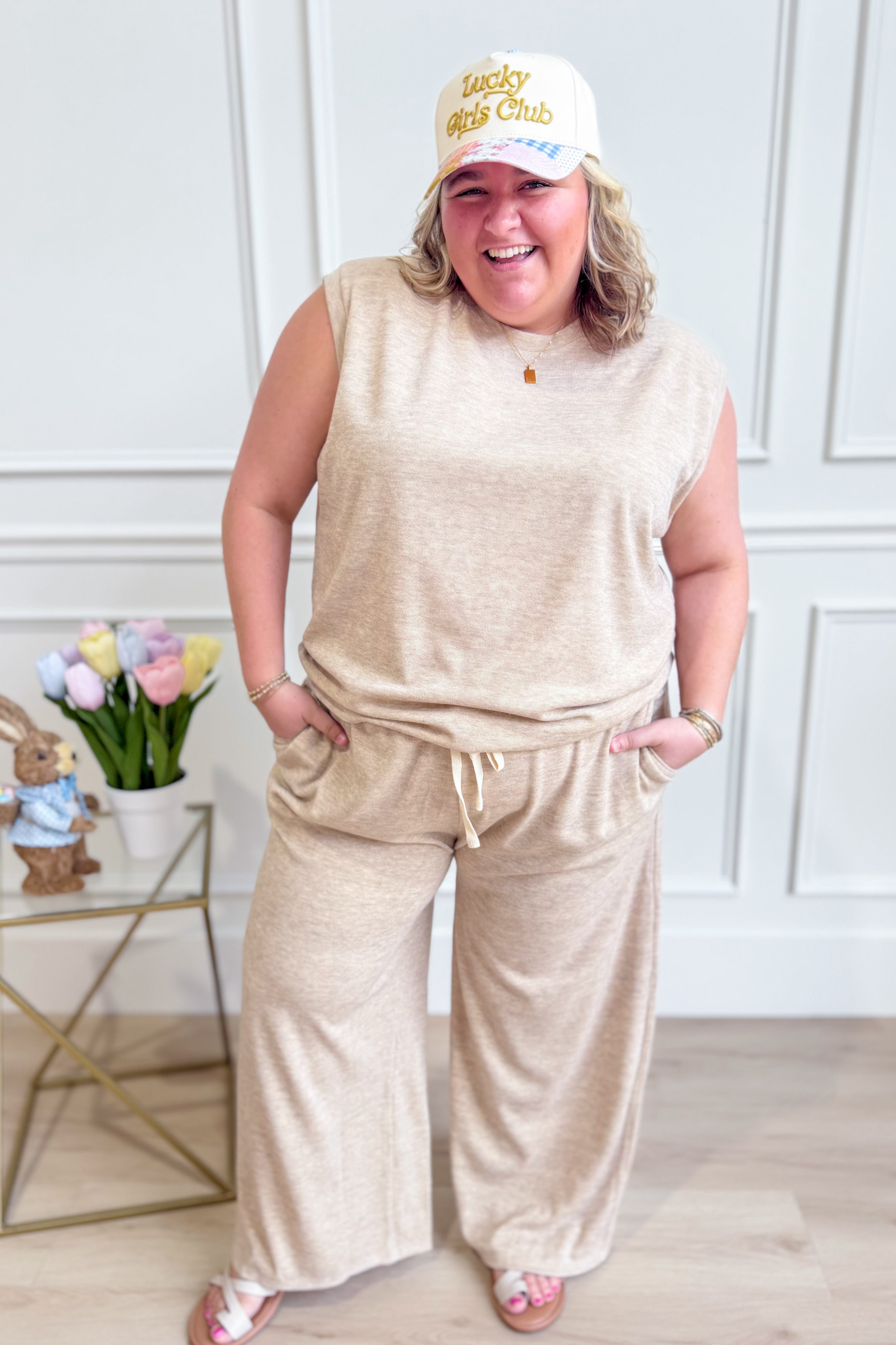 Beatrice Knitted Sleeveless Pant Set - Be You Boutique