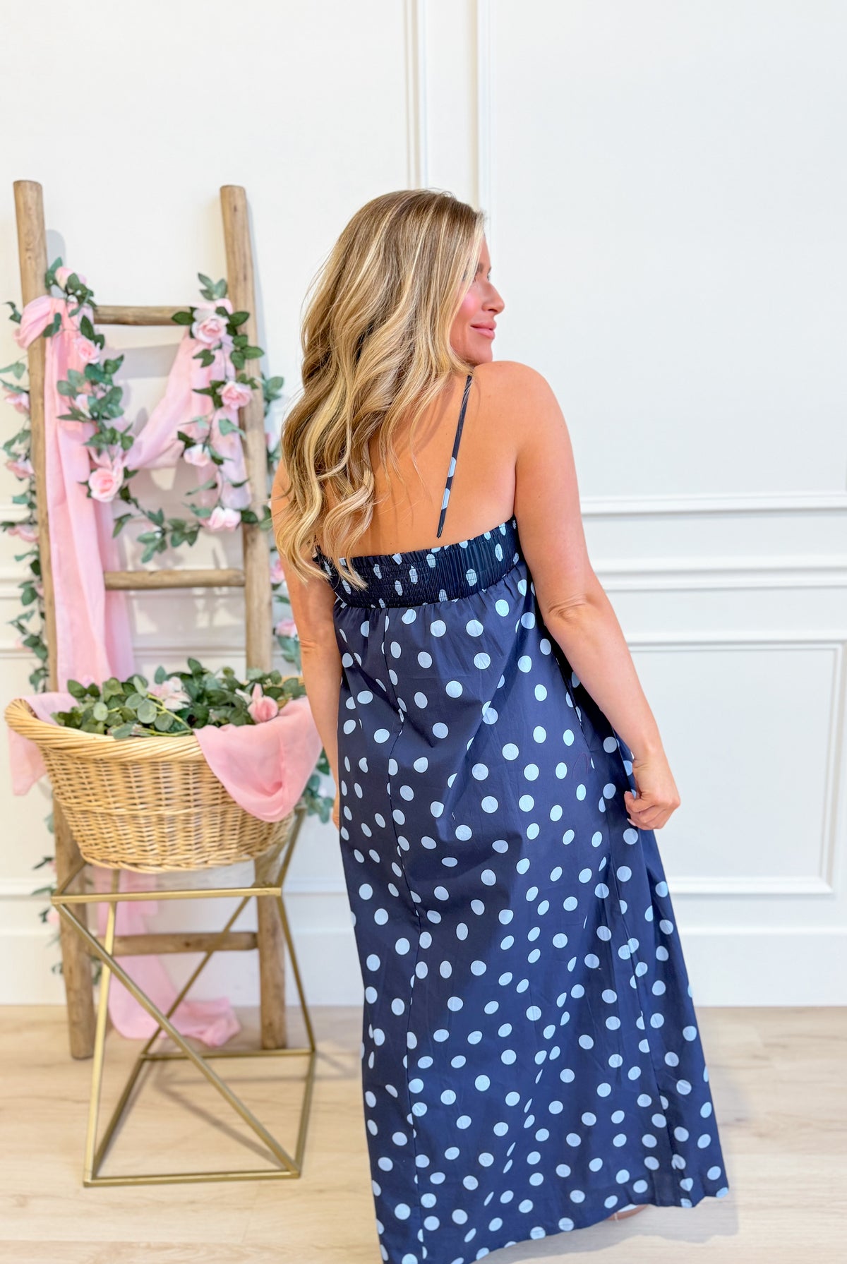 Eloise Polka Dot Maxi Dress - Be You Boutique