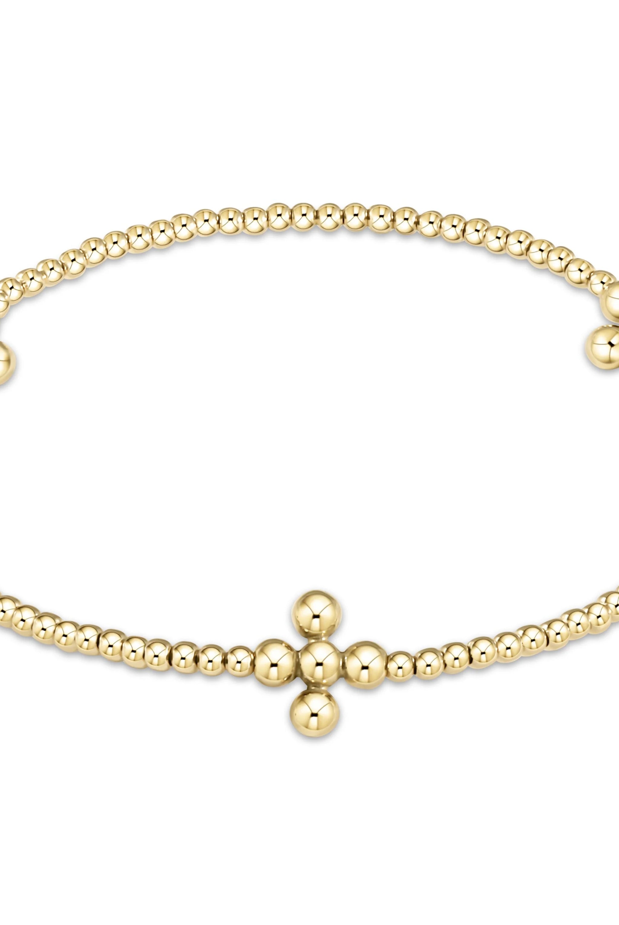Enewton 2mm Beaded 3mm Beaded Gold Cross Bracelet - Be You Boutique