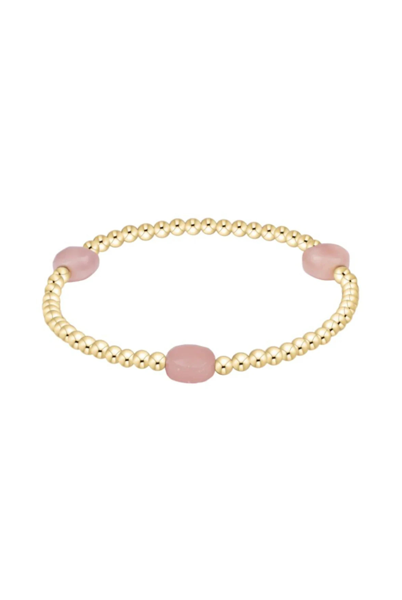 Enewton 3mm pink opal admire gem, round pink gemstone for jewelry, showcasing its vibrant color and smooth polished surface.