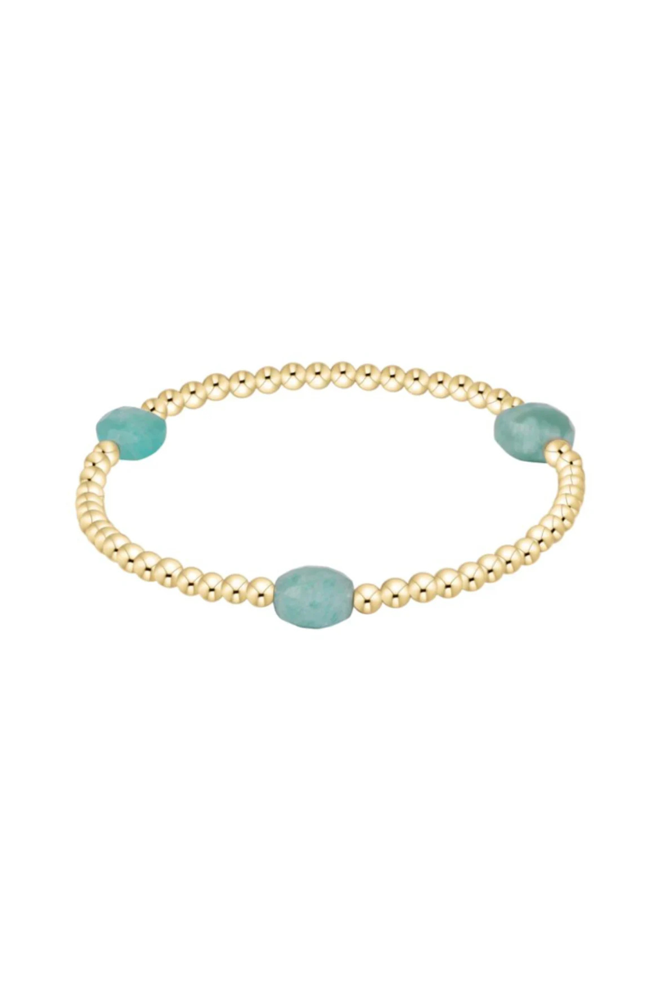 Enewton 3mm Amazonite admire gemstone in 222 other jewelry, showcasing a smooth, polished blue-green stone.