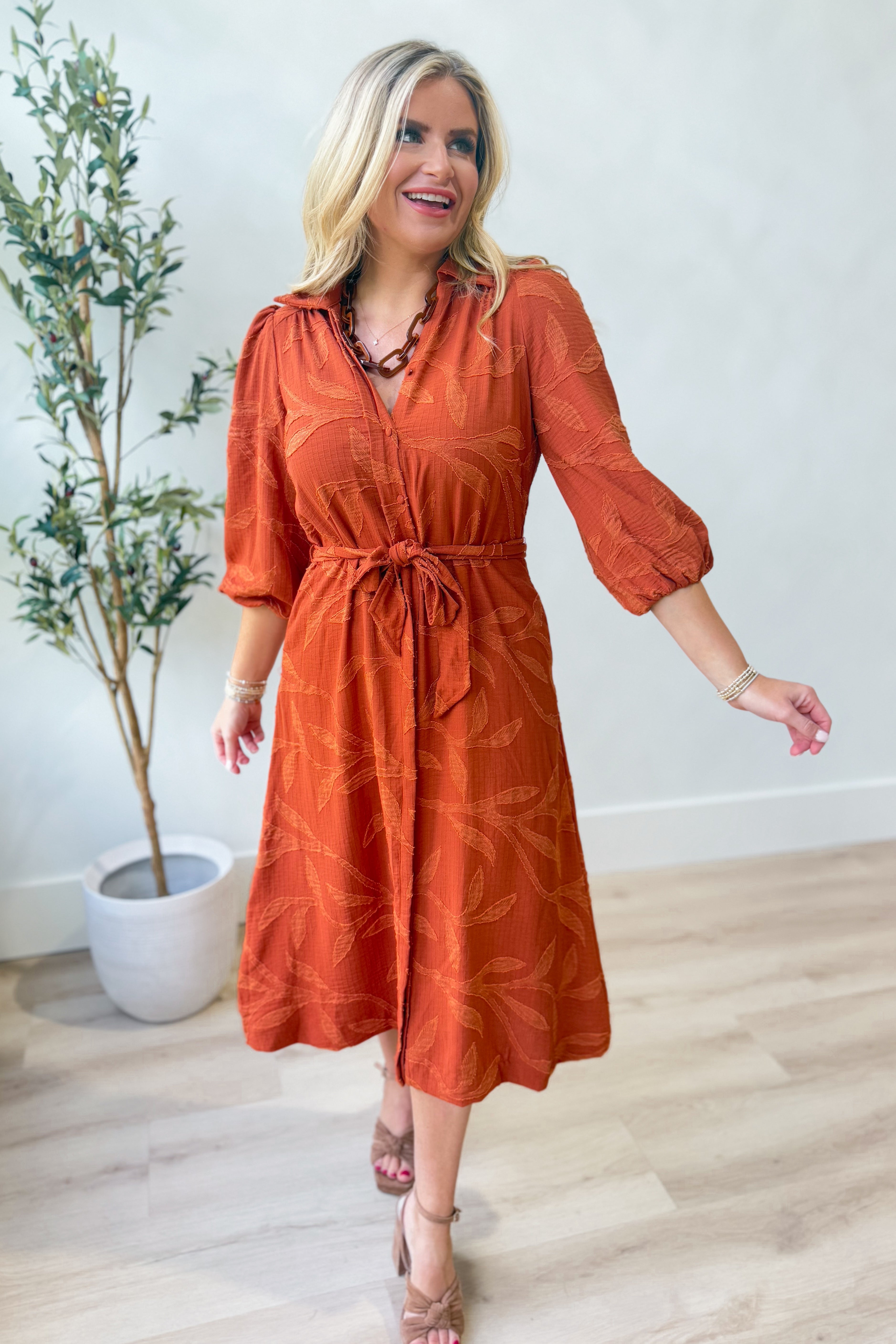 Debby Textured Tiered Midi Dress - Be You Boutique