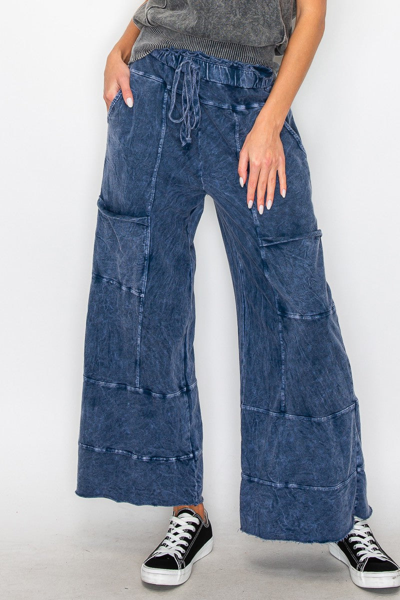 Haley Mineral Washed Wide Leg Pant - Be You Boutique