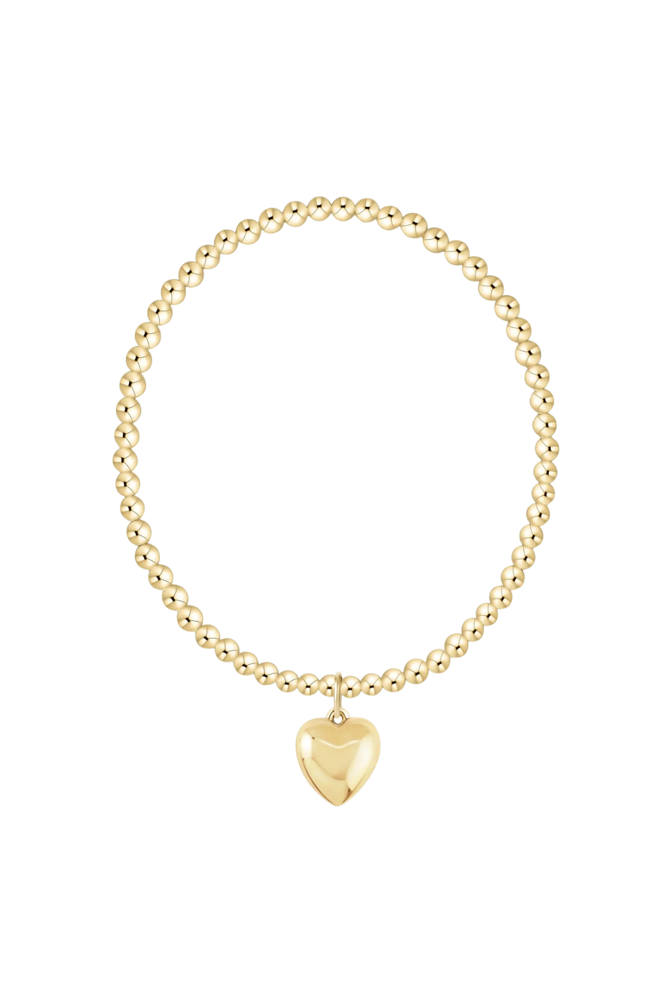 Enewton 3mm Love plush gold charm bracelet with heart-shaped pendant, featuring a delicate chain and elegant design.
