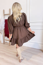 Chandler Tiered Solid Printed Dress - Be You Boutique