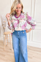 Samantha Floral Contrasted Trim Top - Be You Boutique