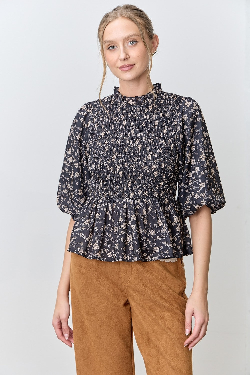 Bethany Bubble Sleeve Top - Be You Boutique