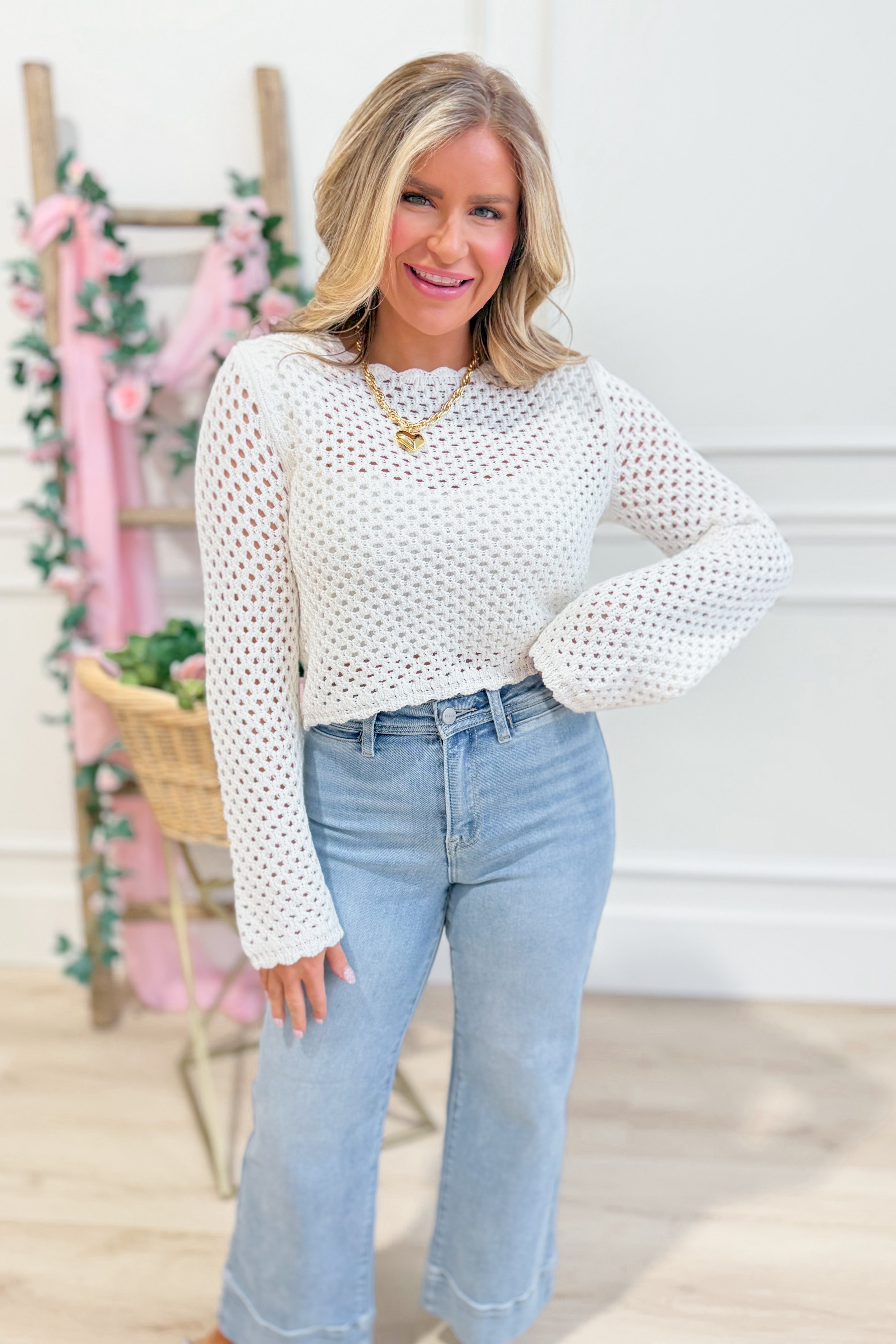 Tony Crochet Open Knit Sweater - Be You Boutique