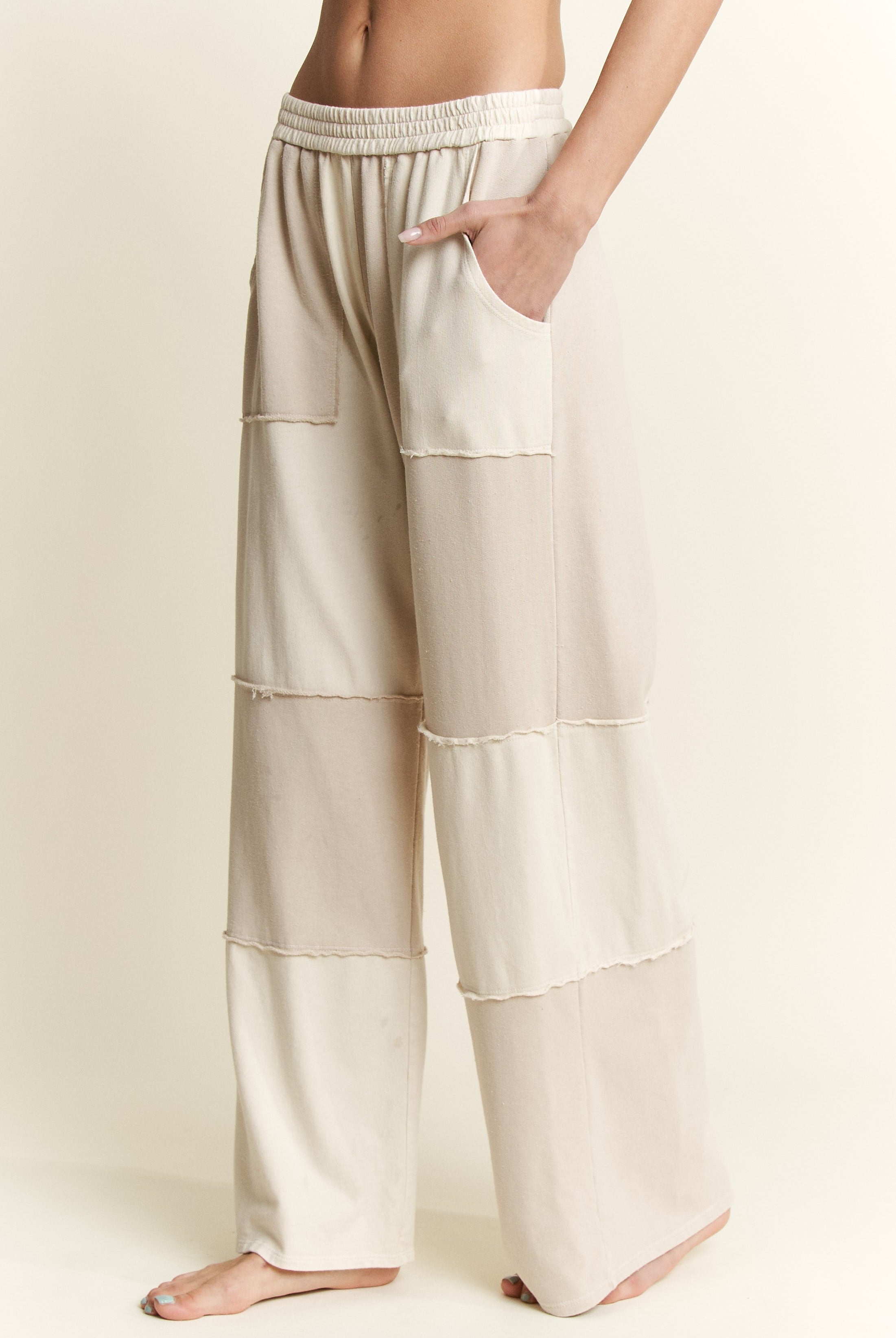 Maci Mineral Wash Color Block Pant - Be You Boutique