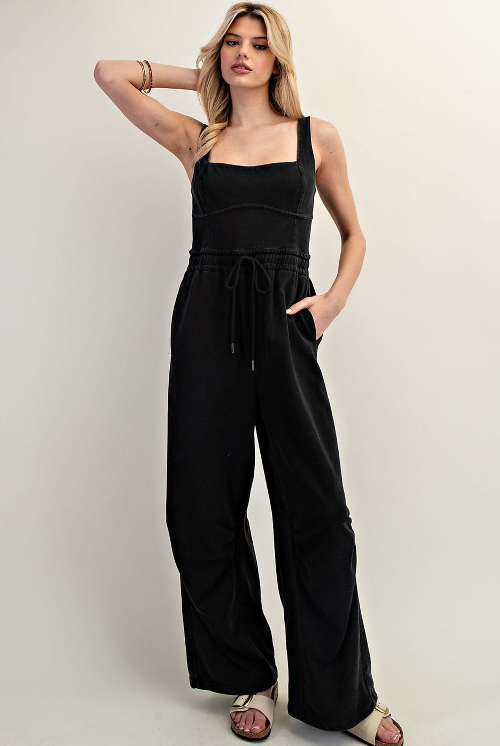Kennedy Mineral Washed Jumpsuit - Be You Boutique