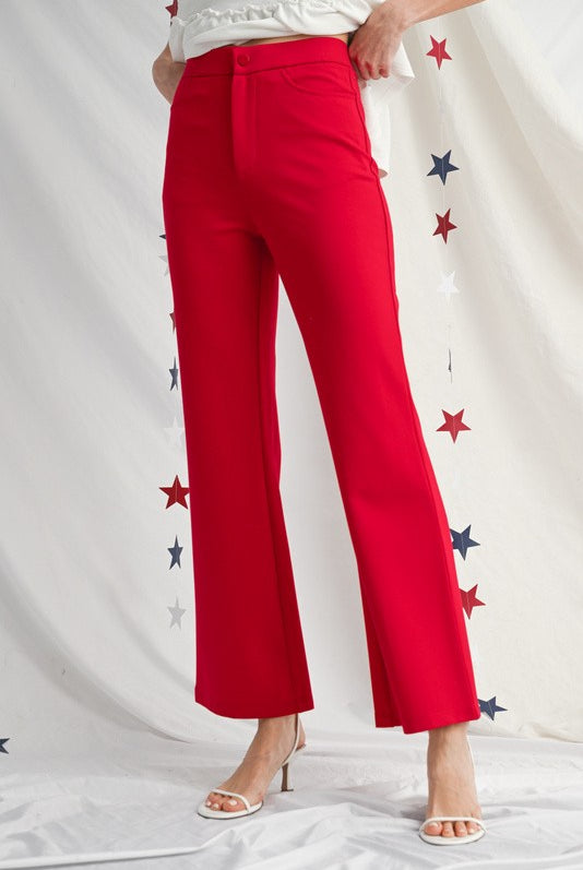 Timmy Solid Boot Cut Pant - Be You Boutique